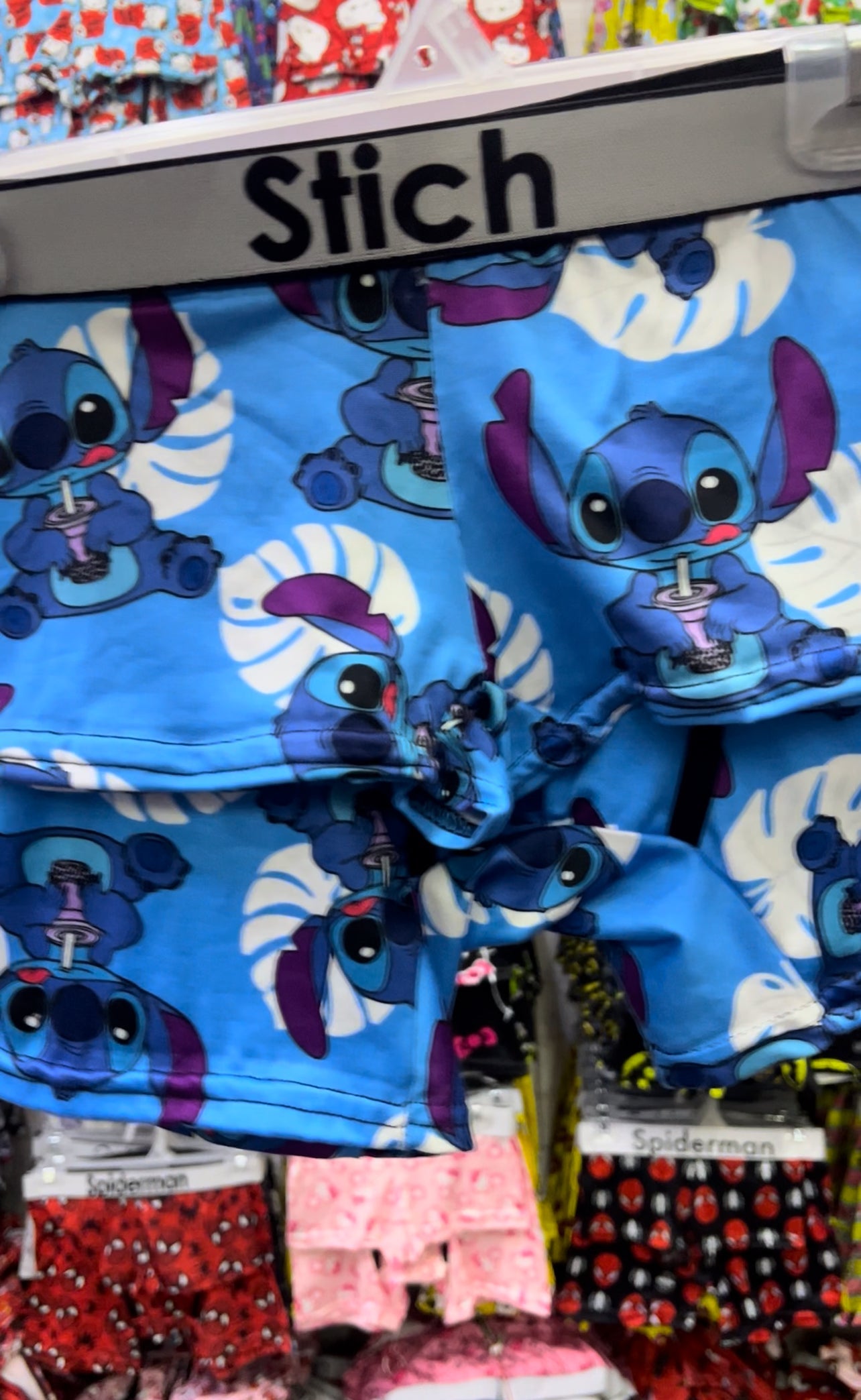 Stitch Impresión Azul Duo Unitalla Con boxer