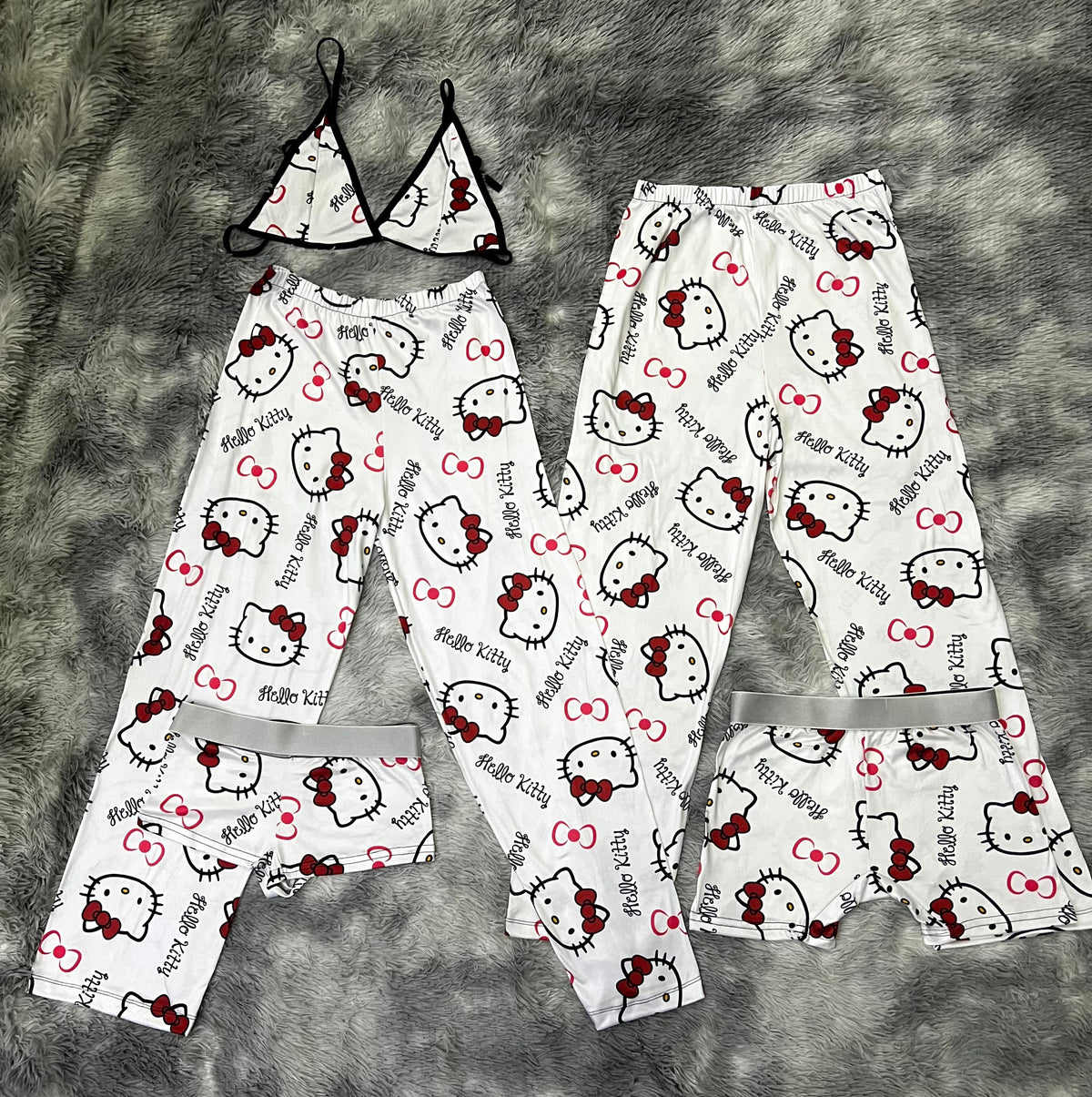 Hello Kitty Couple Nightwear Pijama De 5 Piezas