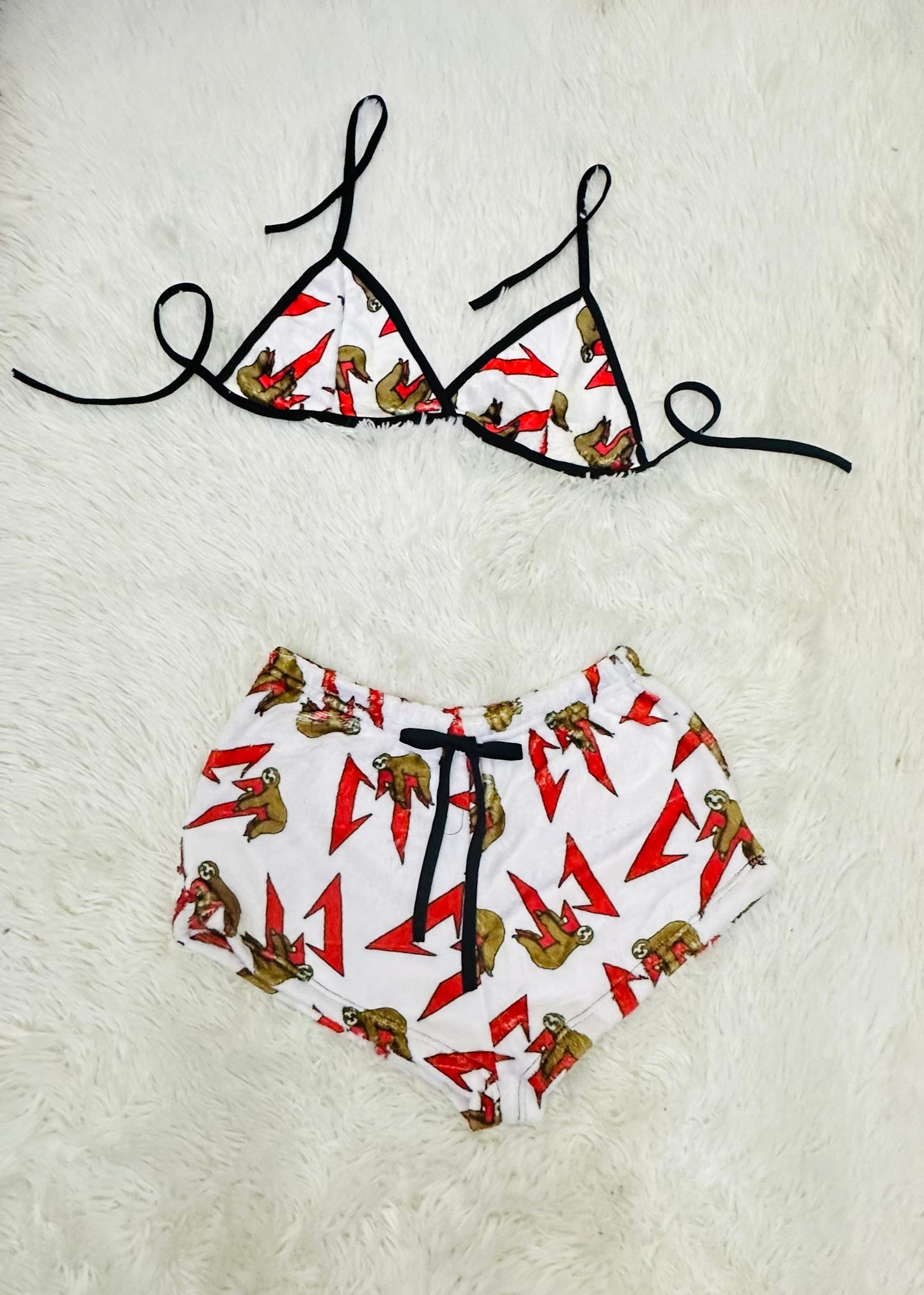 Pijama Pareja Lazo Algodón Dos Piezas Sala Dormitorio Azul Marino Oscuro short con top