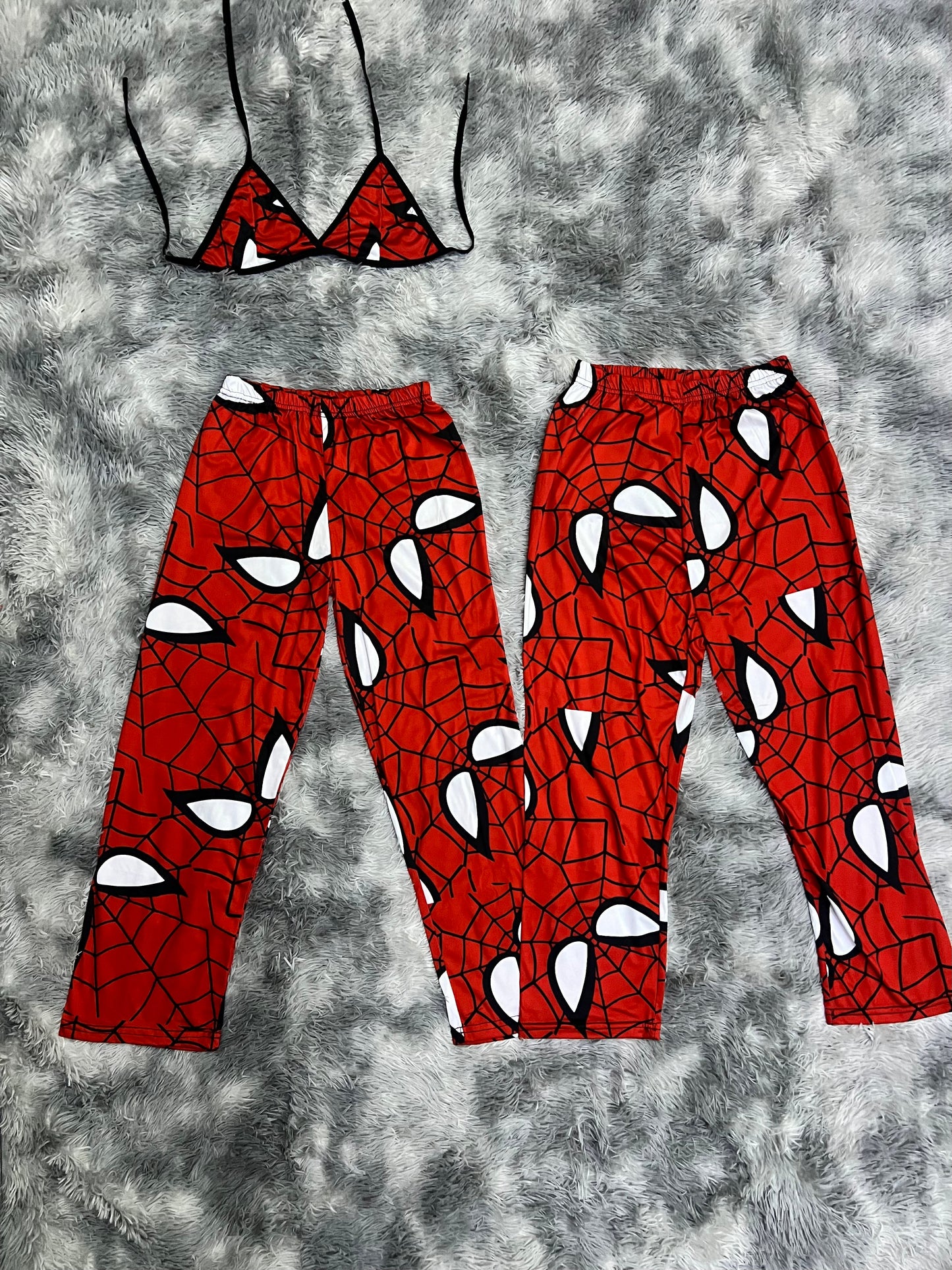 Spider-Man Caras Rojo Duo de pijama afelpada.