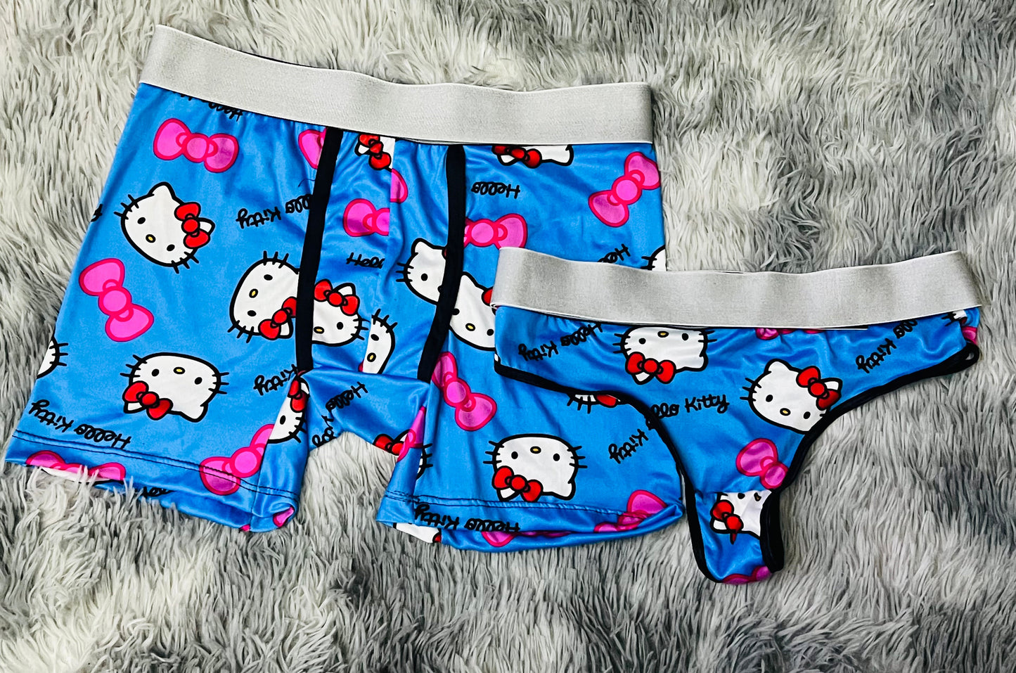 Kitty Faces Azul duo unitalla con tanga