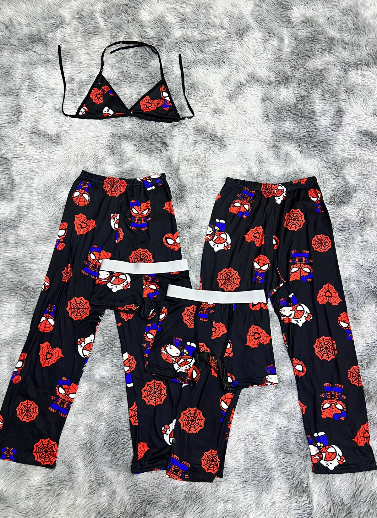 Spiderkitty Negro Pijama De 5 Piezas