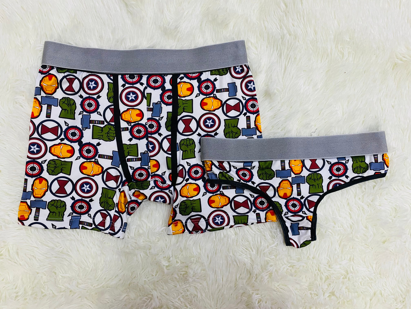 Avengers Print Negro duo unitalla con tanga