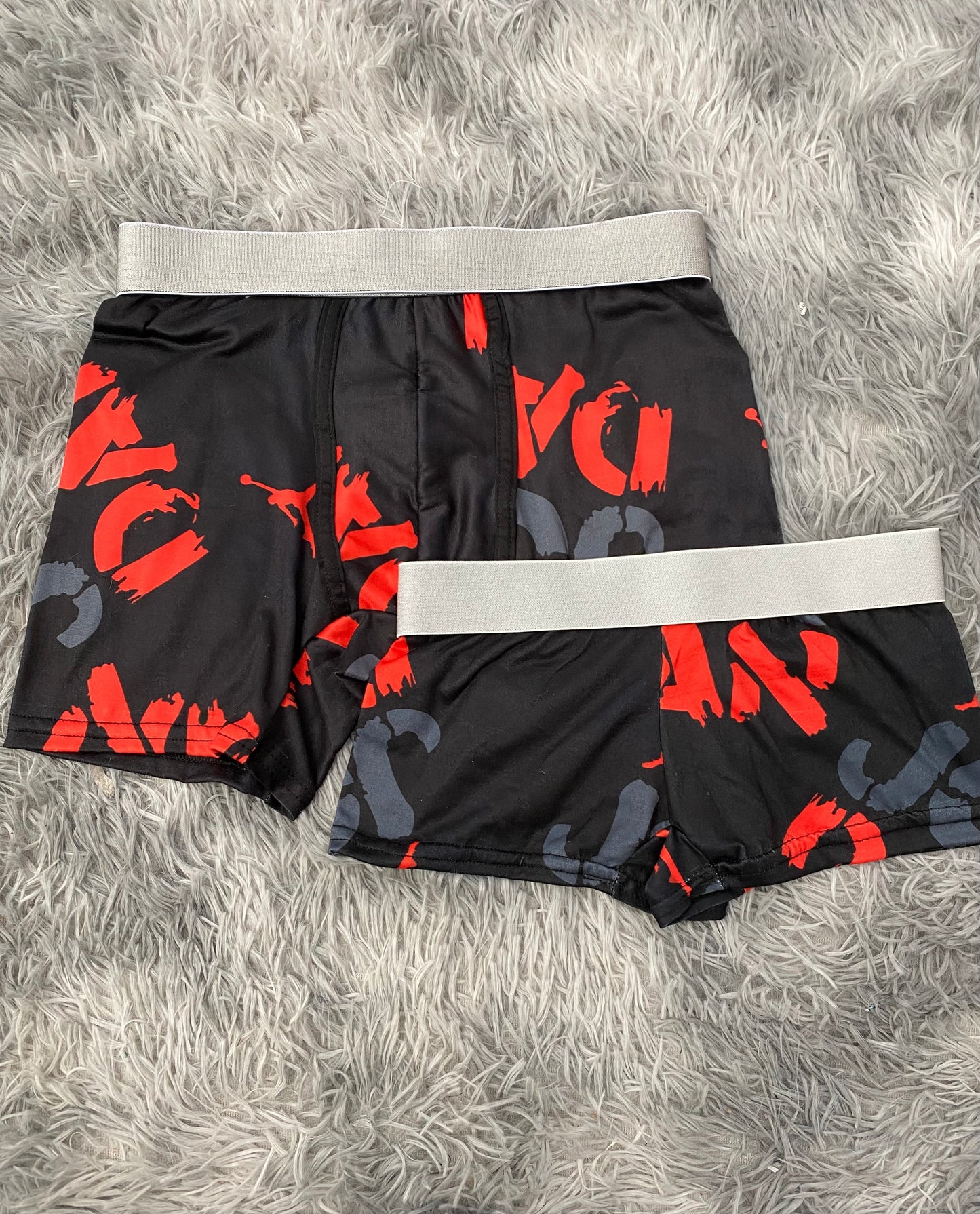 Jordan letras grises y rojas Duo Con Boxer XL
