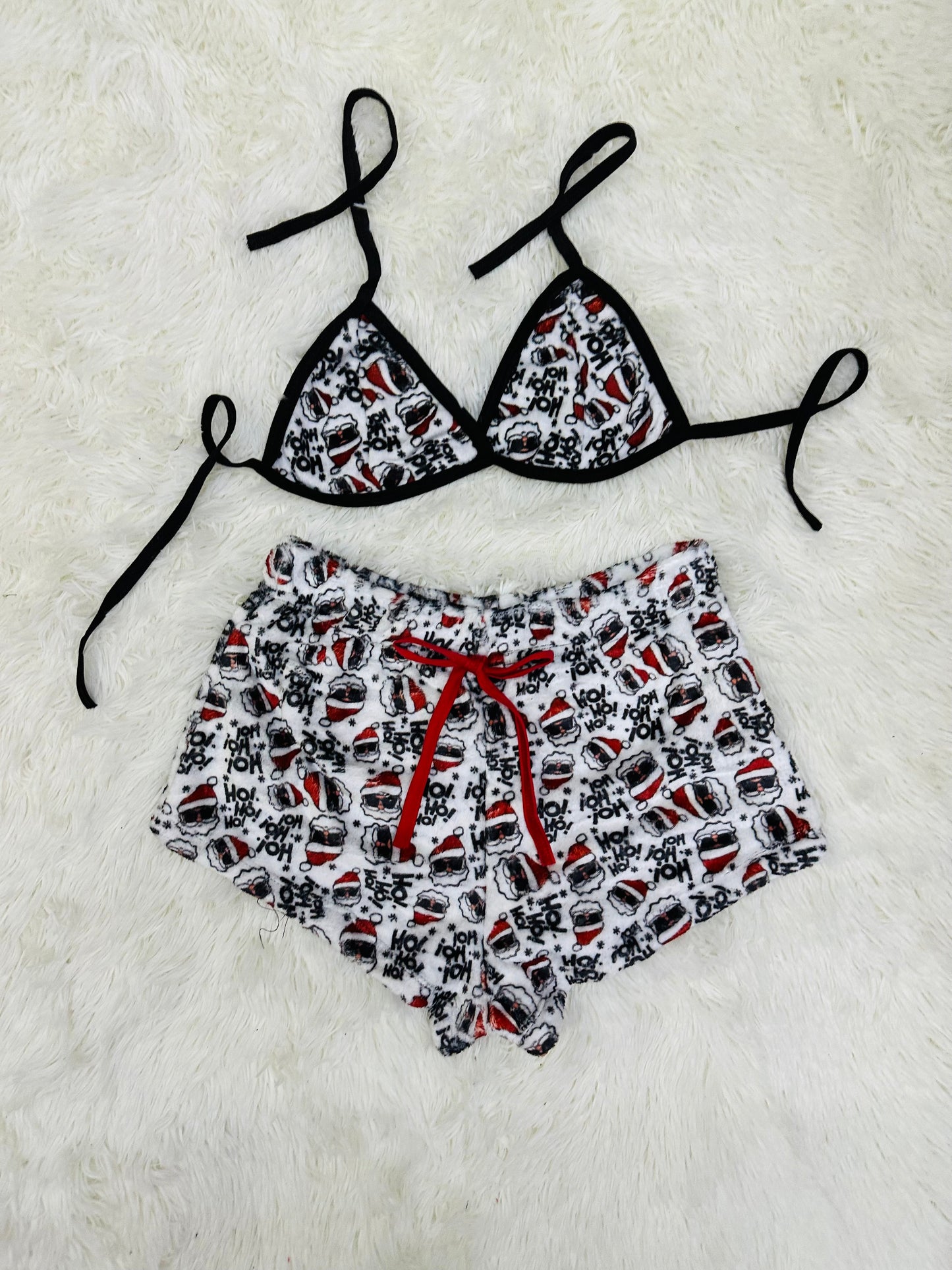 Pijama Navidad Pareja Rojo short con top