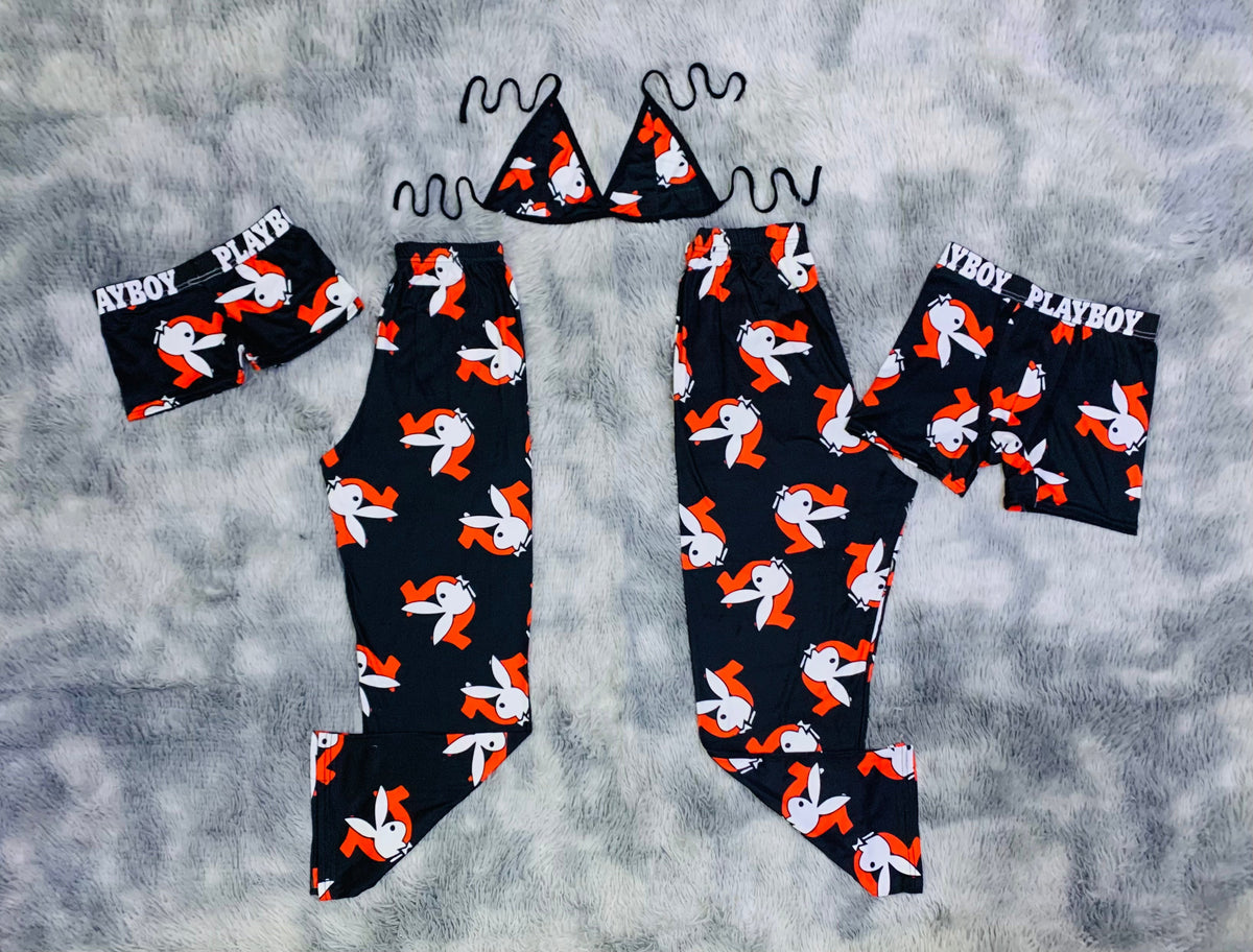 Play Boy Blanco Couples Pijama De 5 Piezas