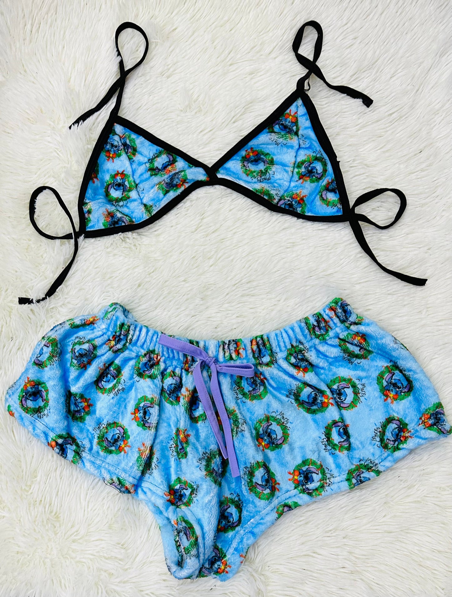 Pijama Frente Lazo Gris short con top