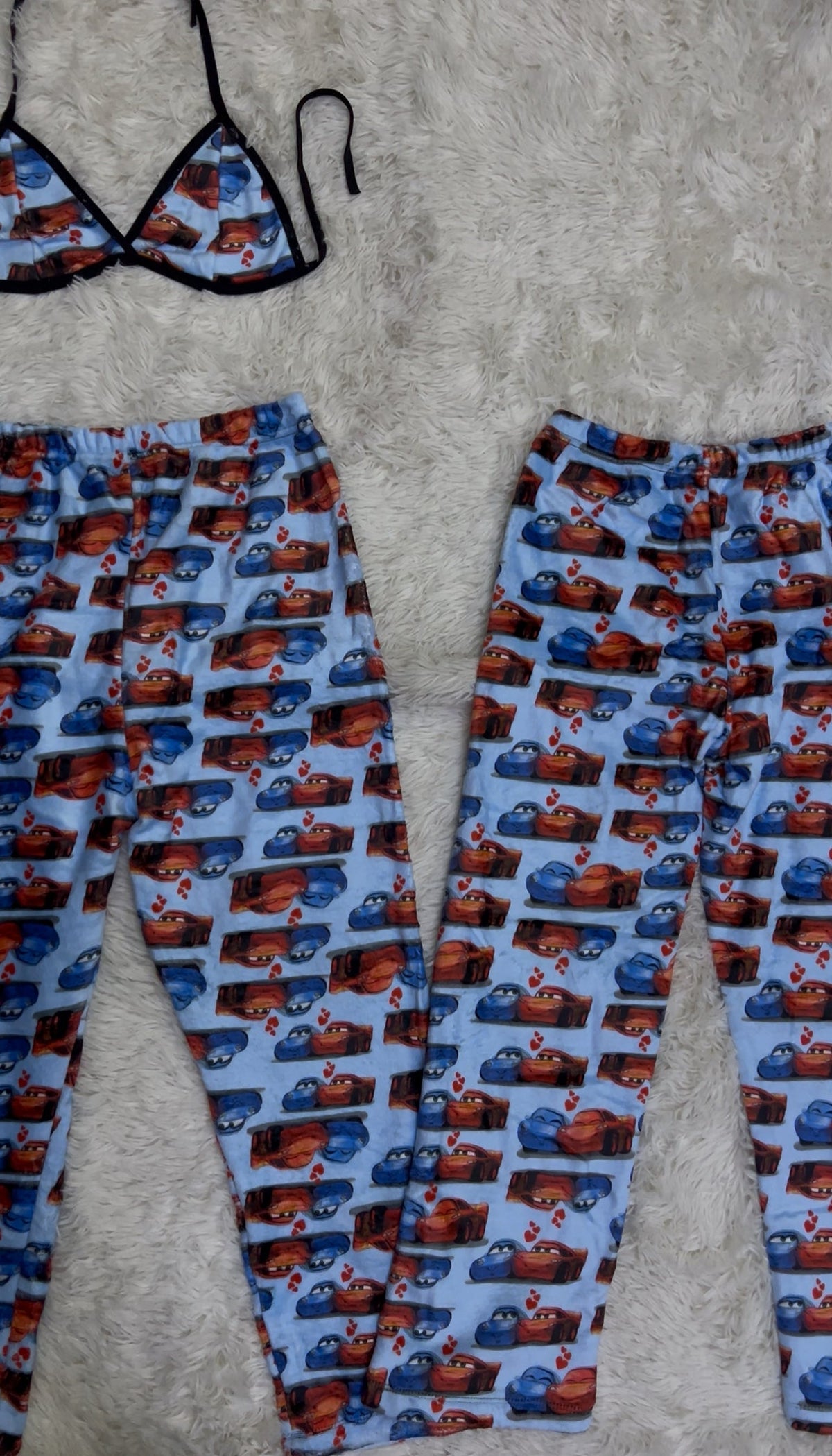 McQueen Y Sally Azul Duo De Pijama Afelpada.