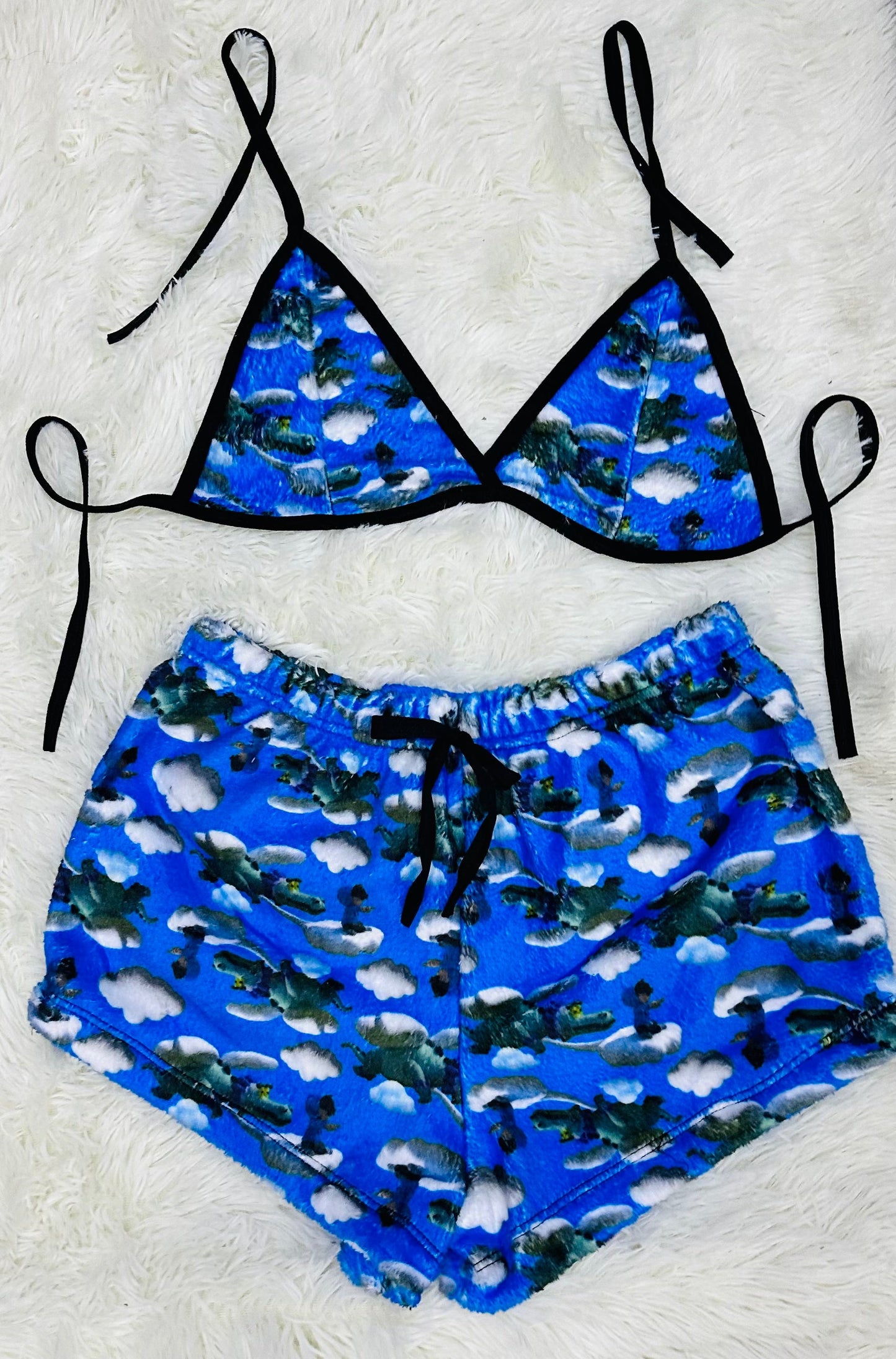 Pijama Lazo Frontal Gris short con top