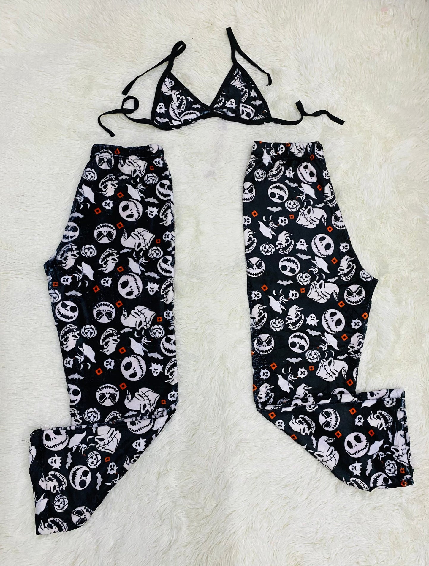 Jack Skellington Sin Color Duo de pijama afelpada.