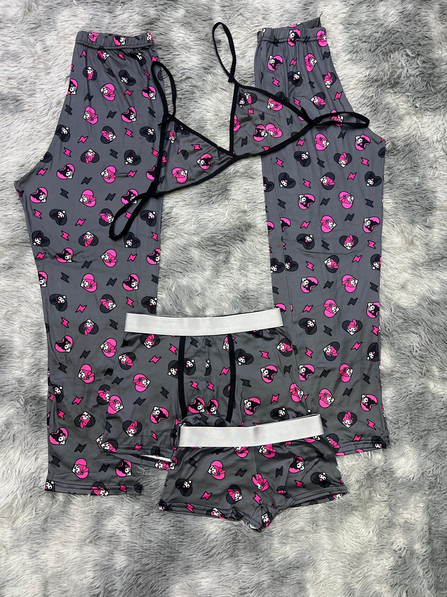 Kuromi y my melody rayos pijama 5 piezas