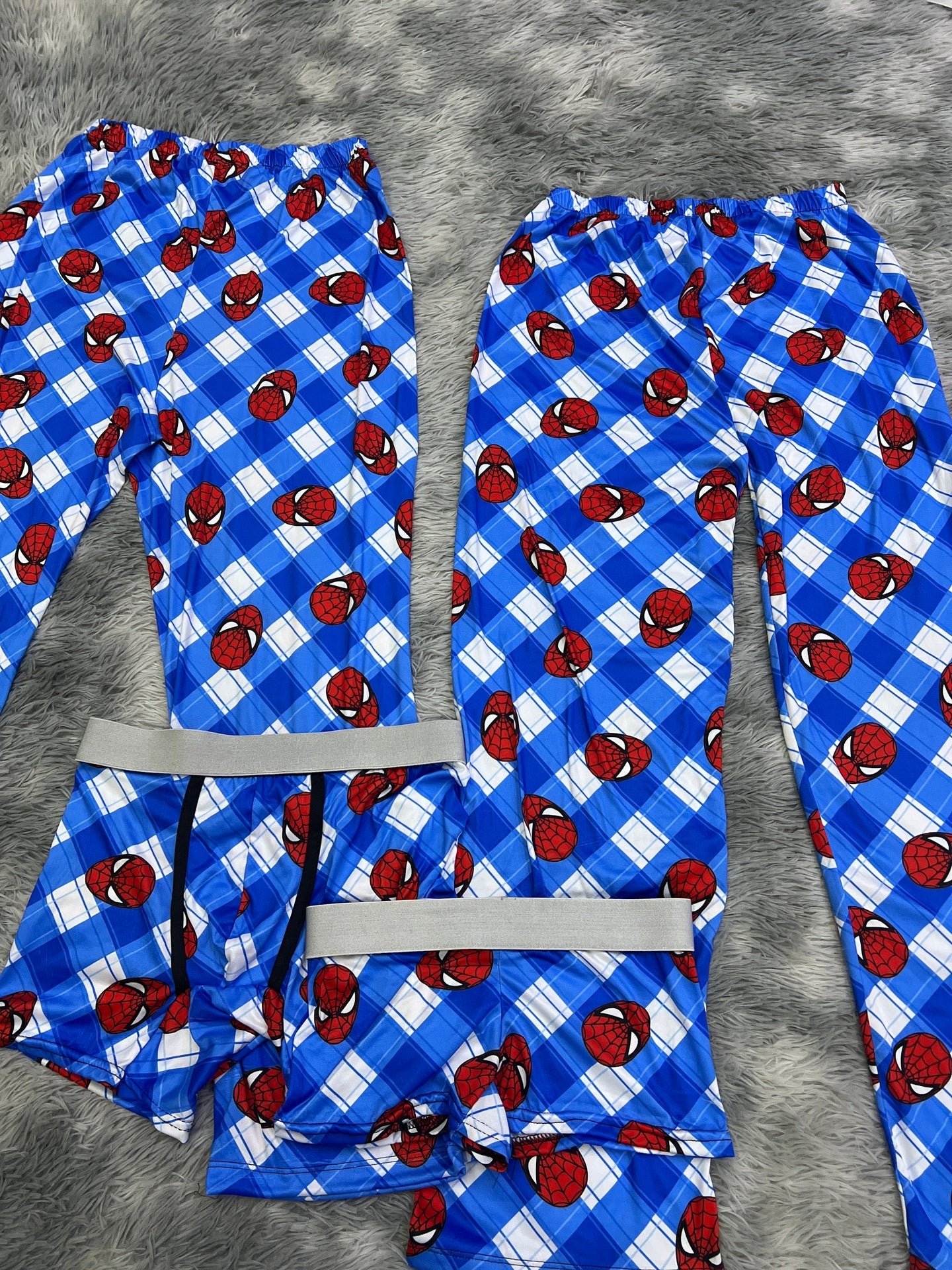 Spiderman cuadros azules pijama 5 piezas