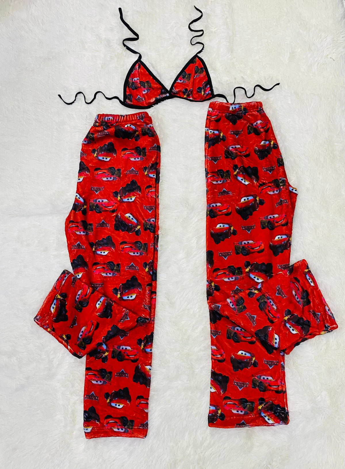 McQueen Rojo Duo De Pijama Afelpada.