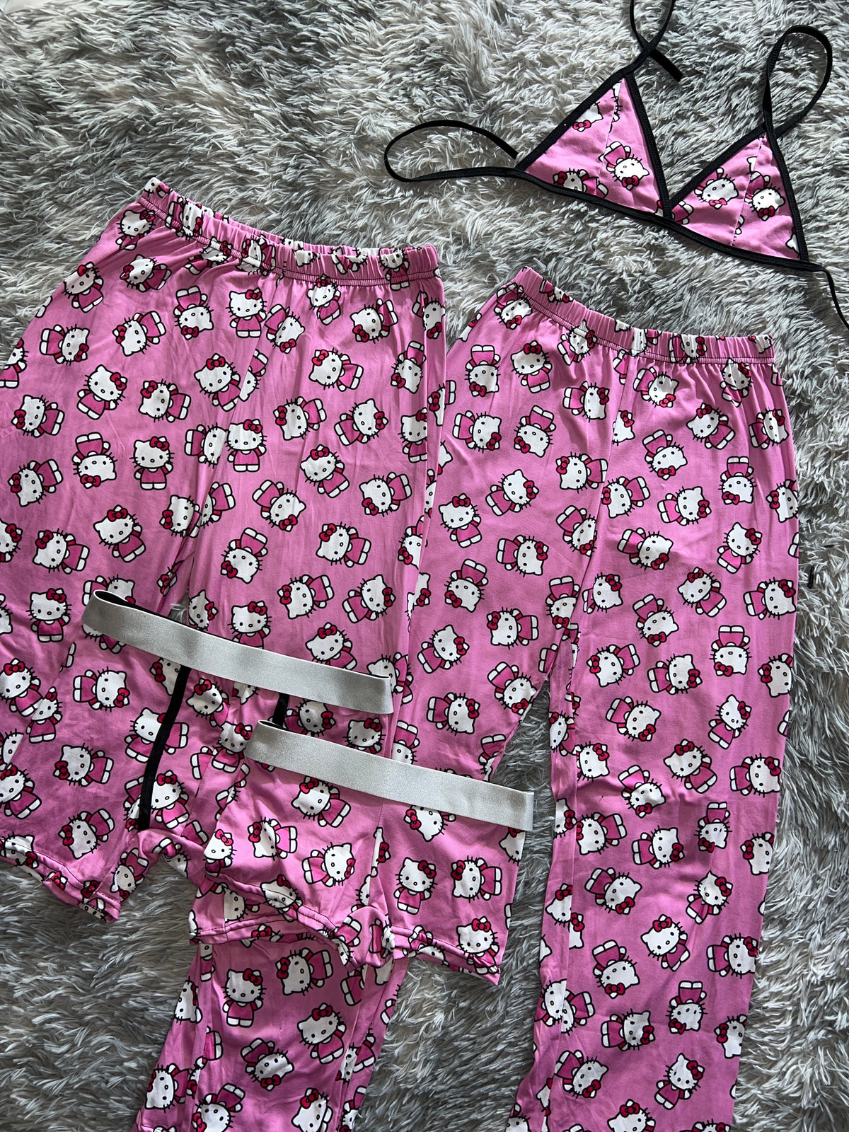 Hello Kitty Saludando Rosa Pijama De 5 Piezas