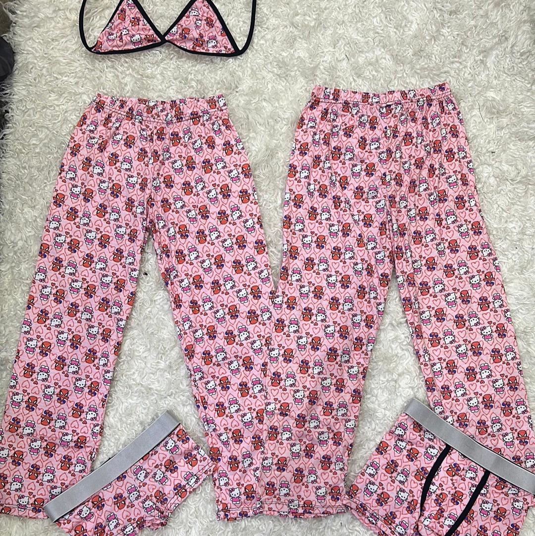 Spiderkitty rosa pijama 5 piezas