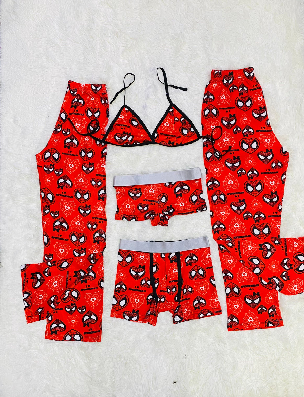 Spider Corazón Pijama De 5 Piezas