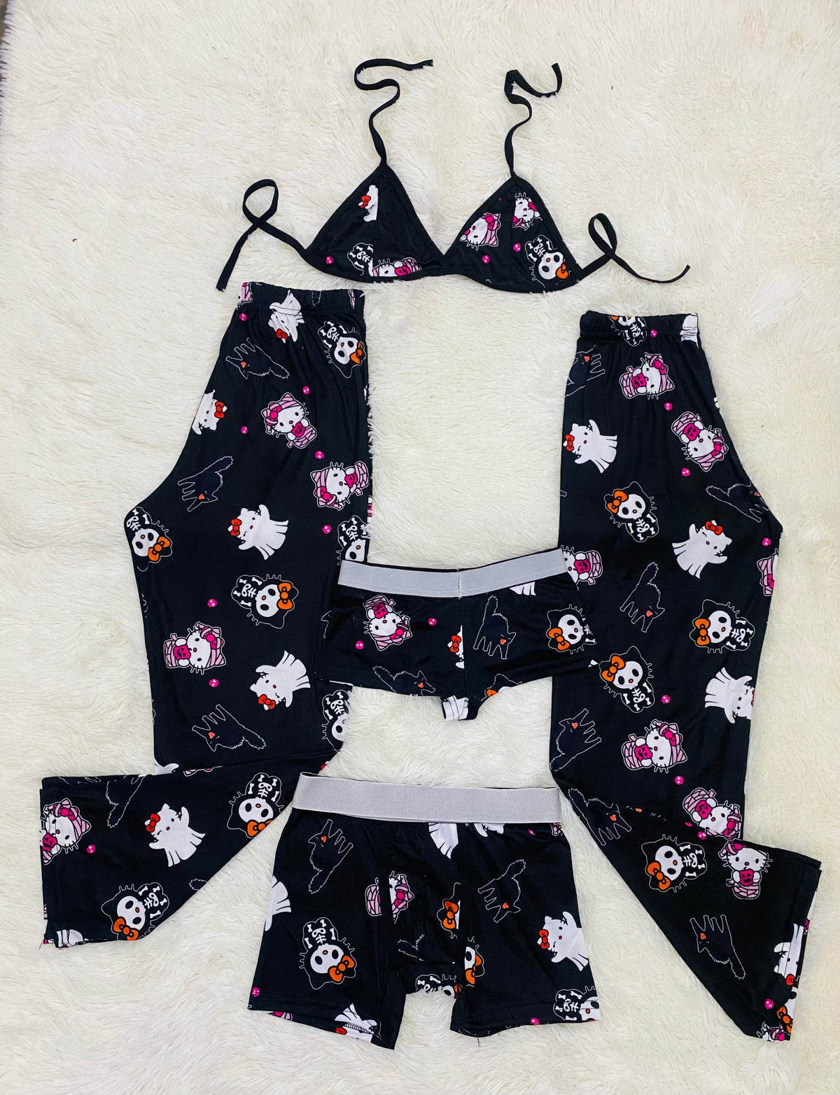 Hello Kitty Espeluznante Pijama De 5 Piezas