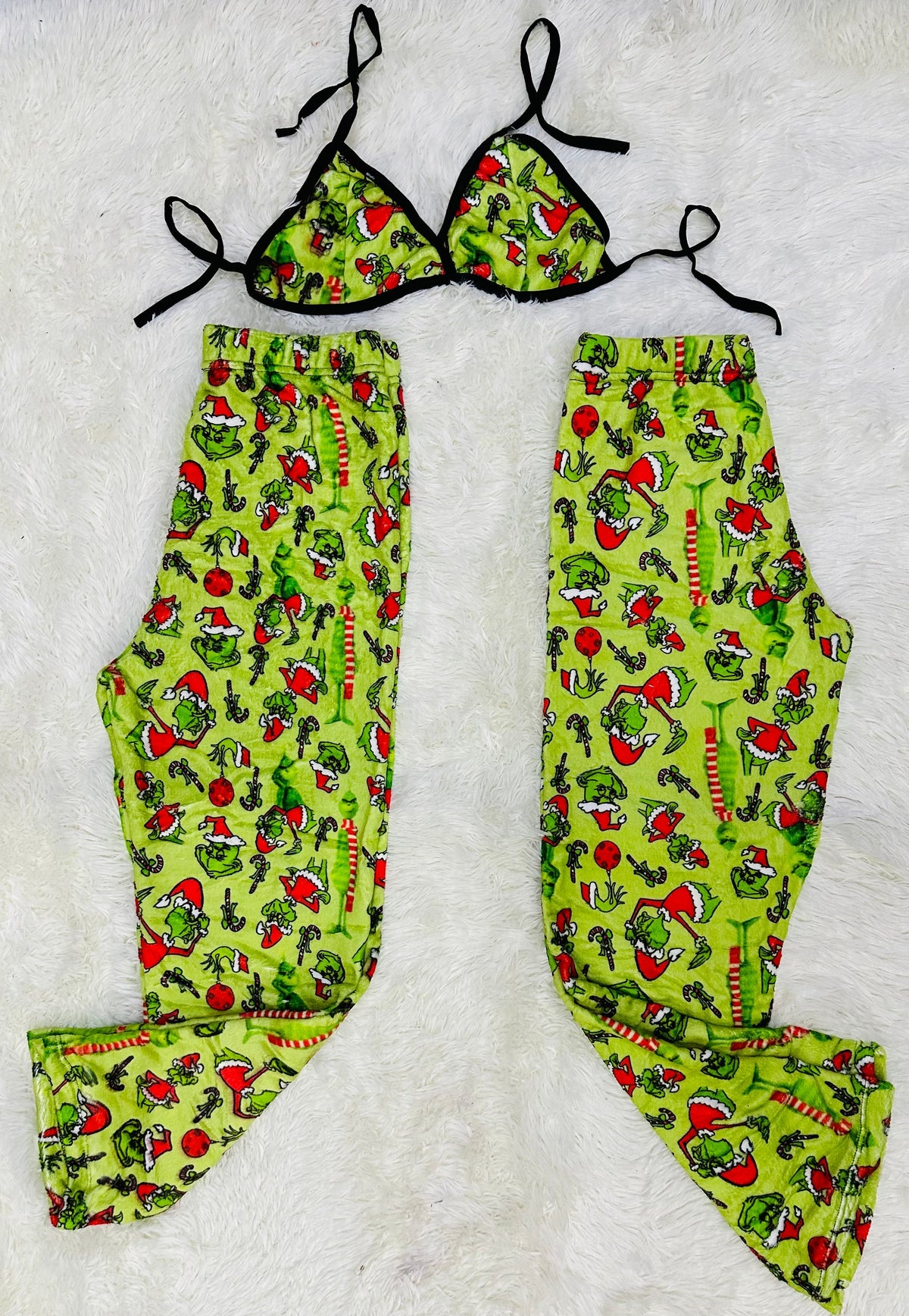 Grinch Verde Duo De Pijama Afelpada.