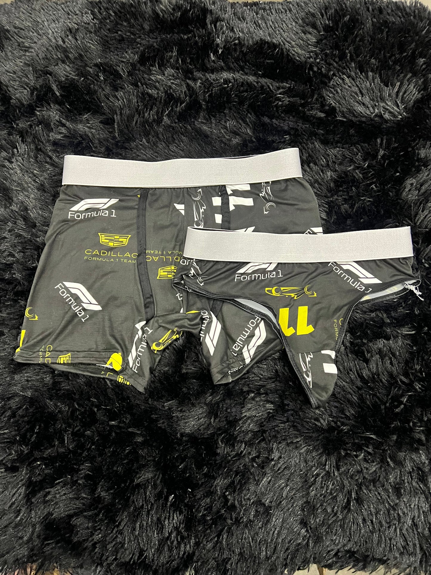 Cadillac Print Negro duo unitalla con tanga