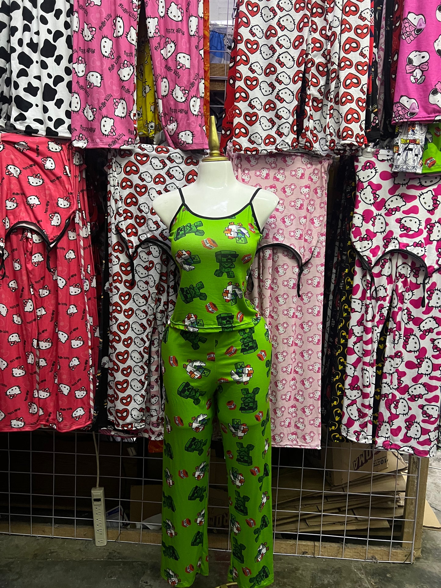 Maincraft Pijama de dama con blusa y pantalón individual de dama