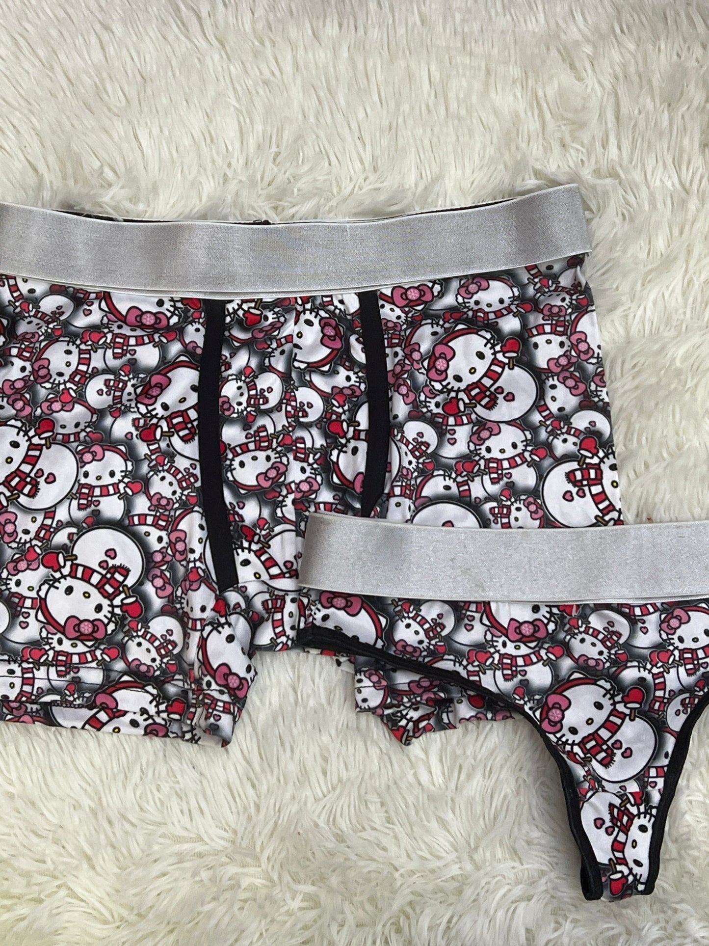 Kitty Snowman Print Blanco duo unitalla con tanga