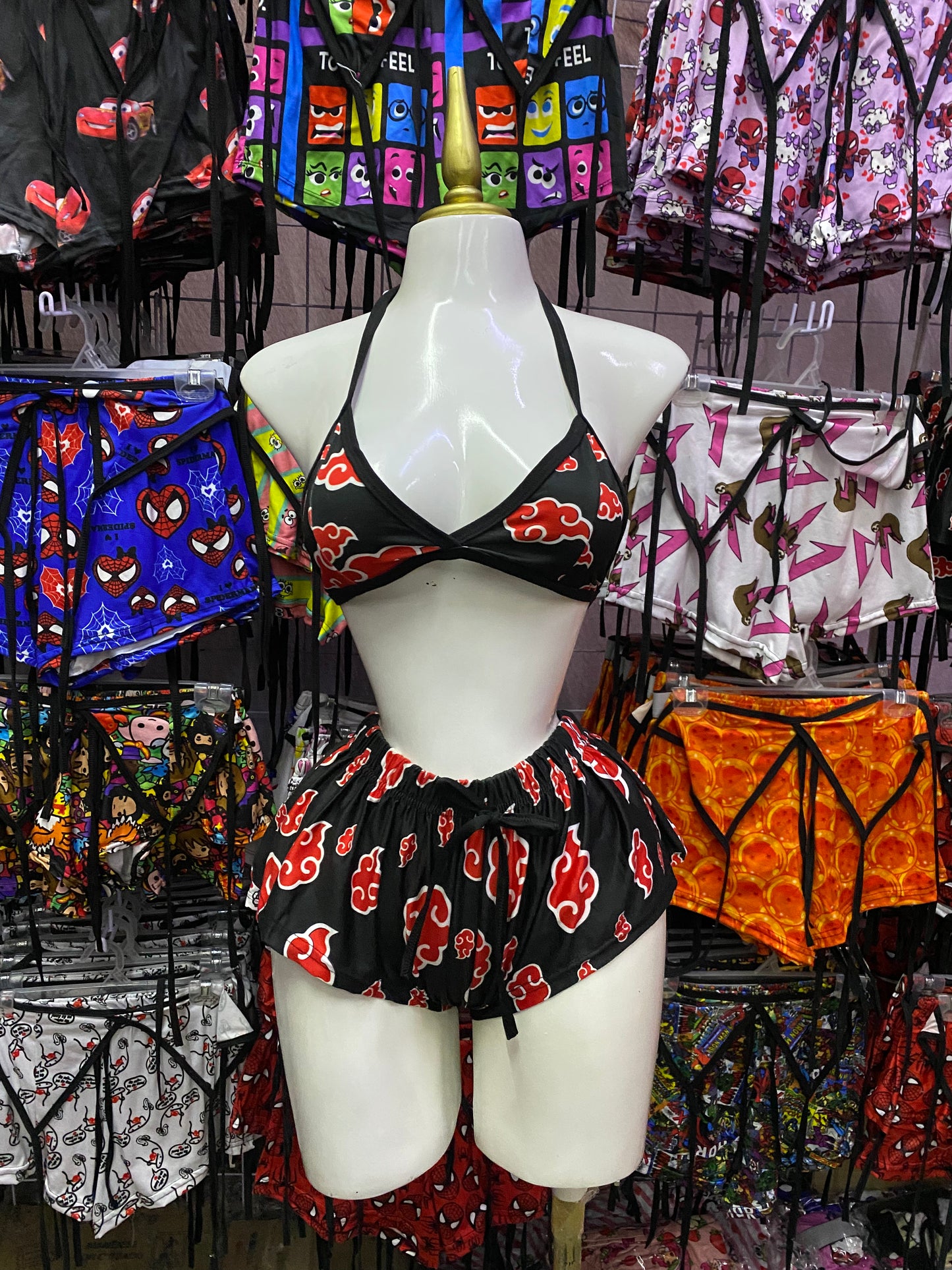 Akatsuki Pijama de dama short con top individual de dama