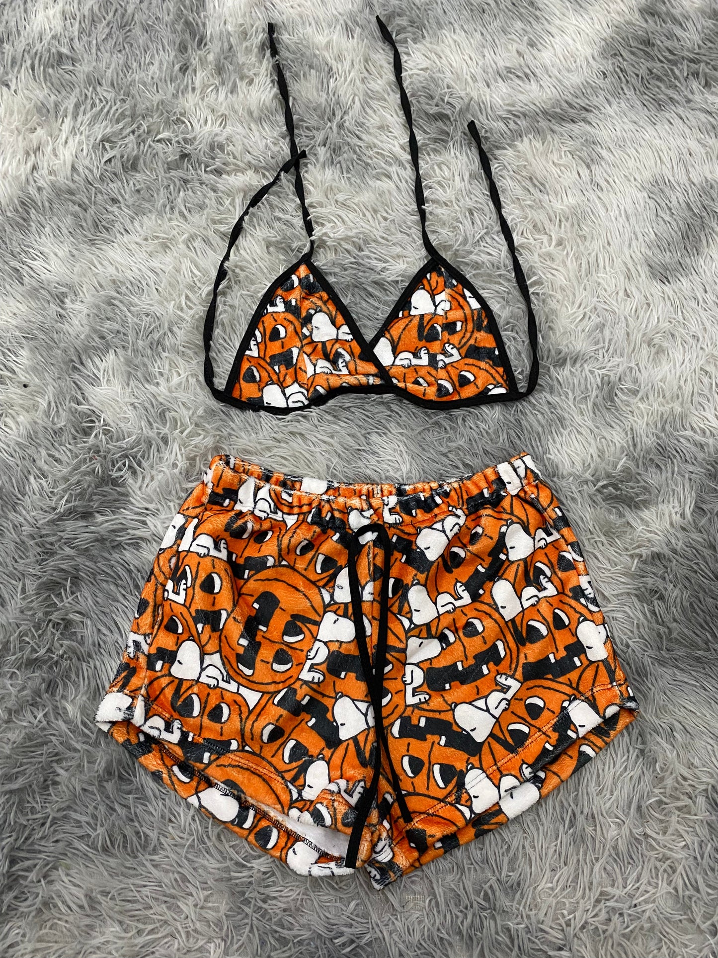 Snoopy calabaza top con short unitalla de afelpado