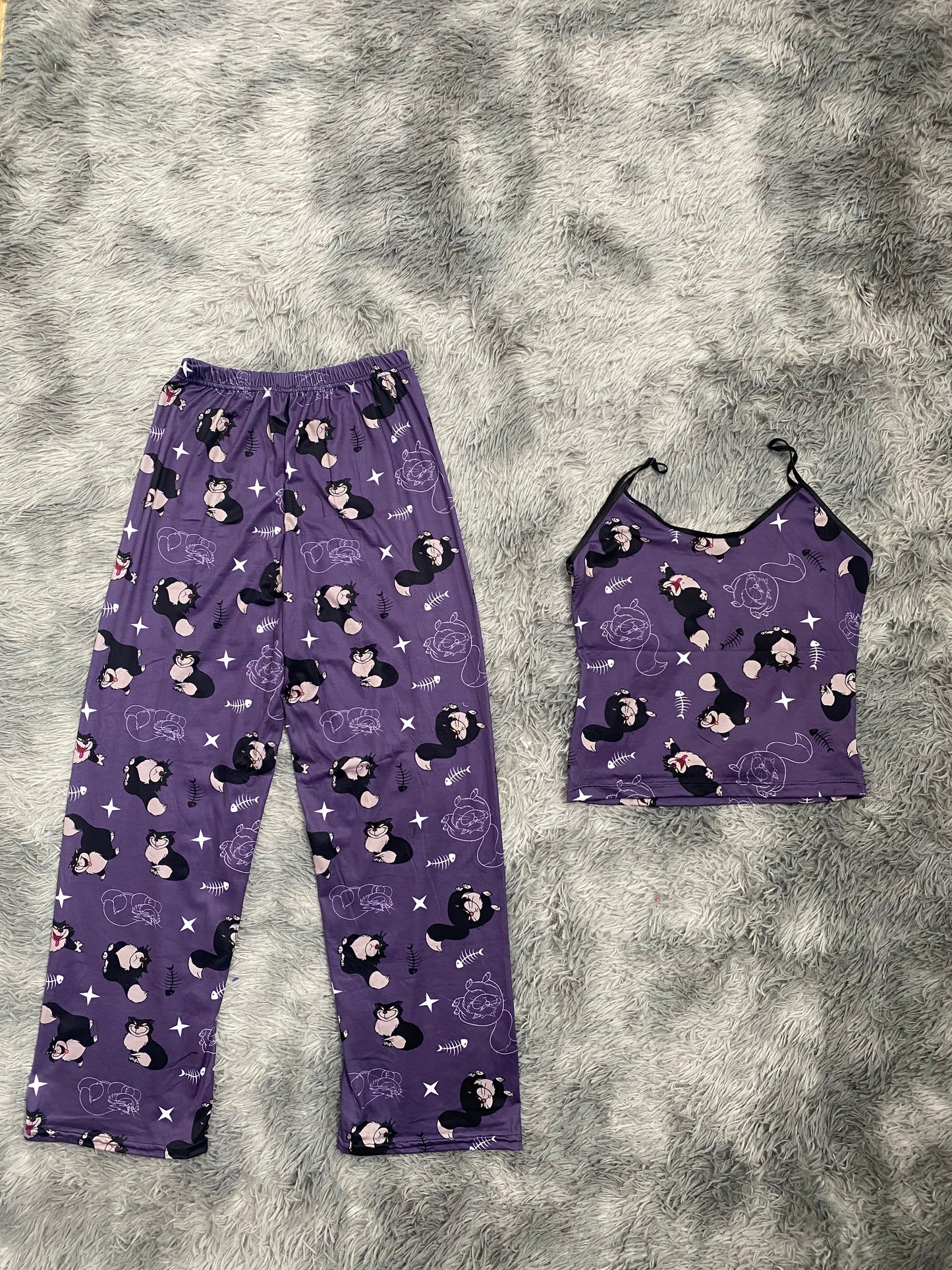 Gato Lucifer Blusa Con Pantalón Pijama De Dama