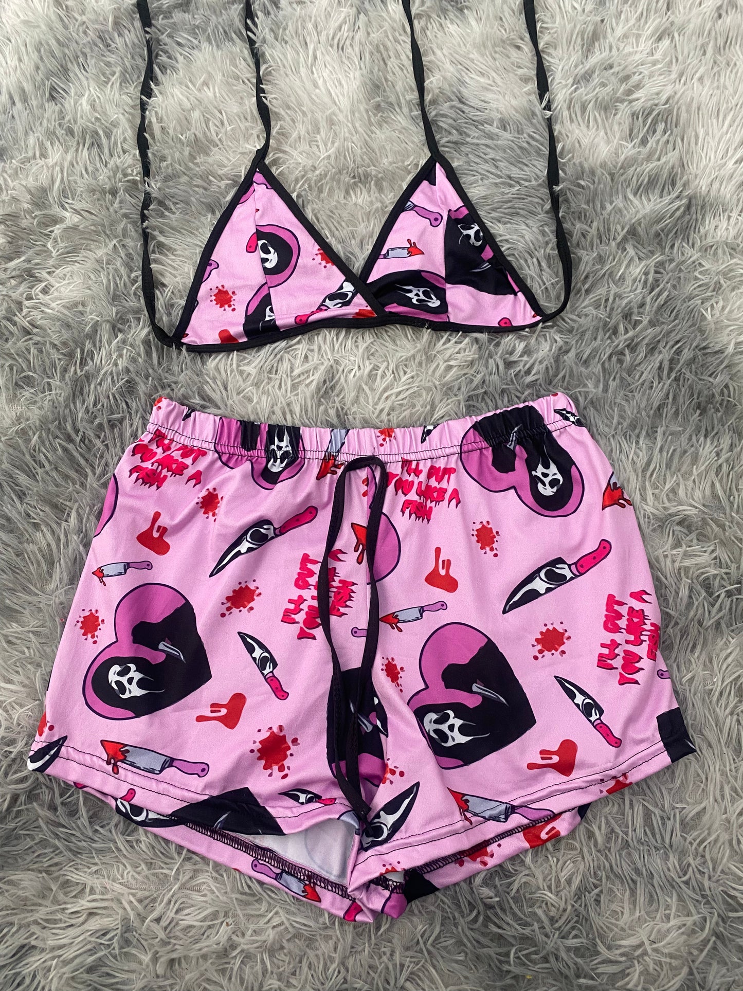 Scream Rosa Top Con Short Unitalla De Brush