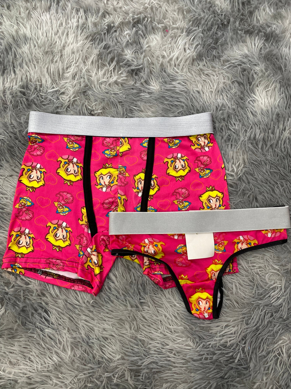 Princesa peach fondo rosa Duo Unitalla Con Tanga Xl