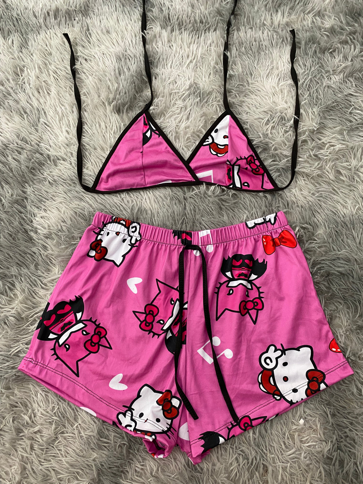 Hello kitty Batman fondo rosa Top Con Short Unitalla De Brush