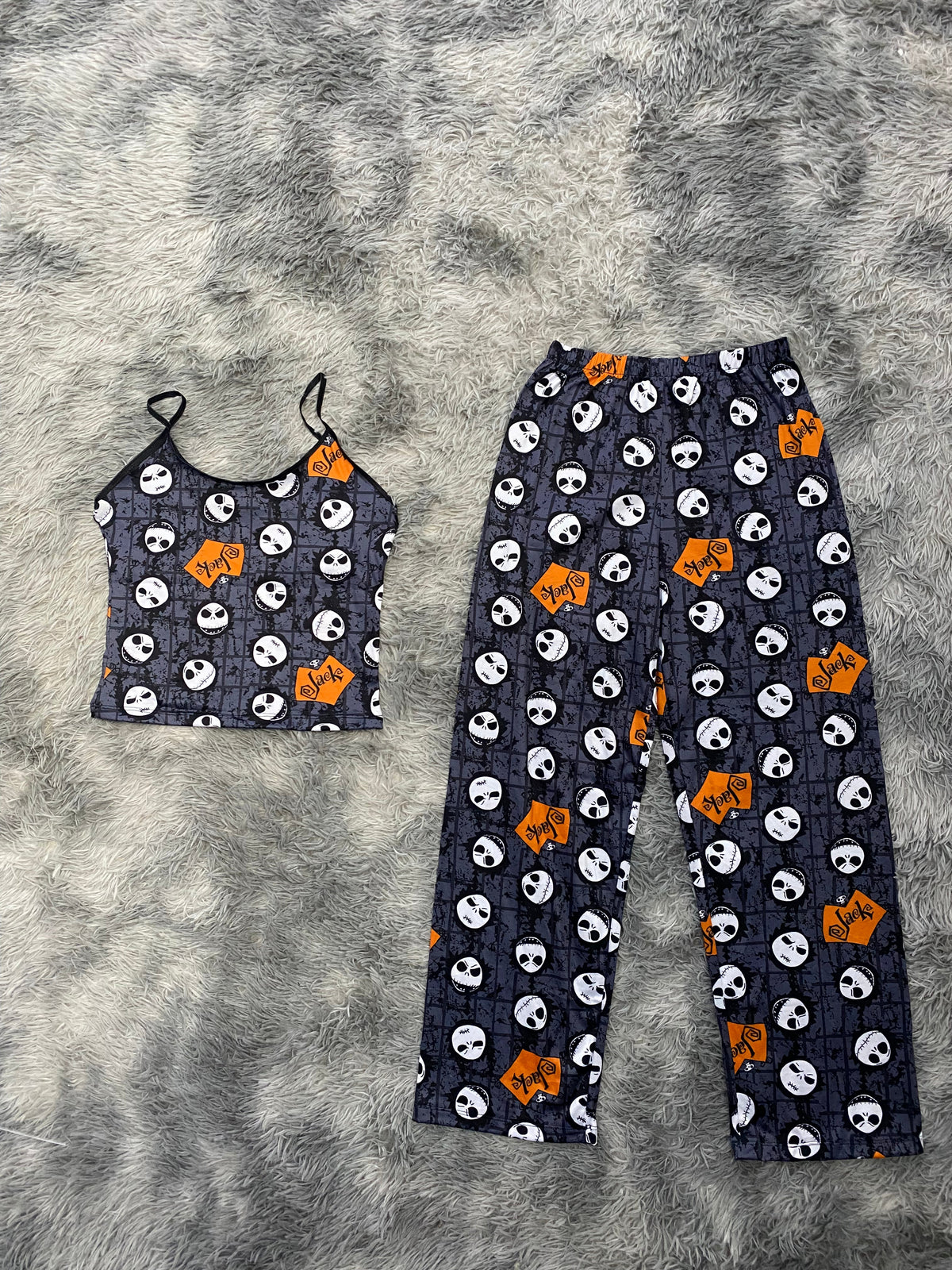 Jack con naranja Blusa Con Pantalón Pijama De Dama