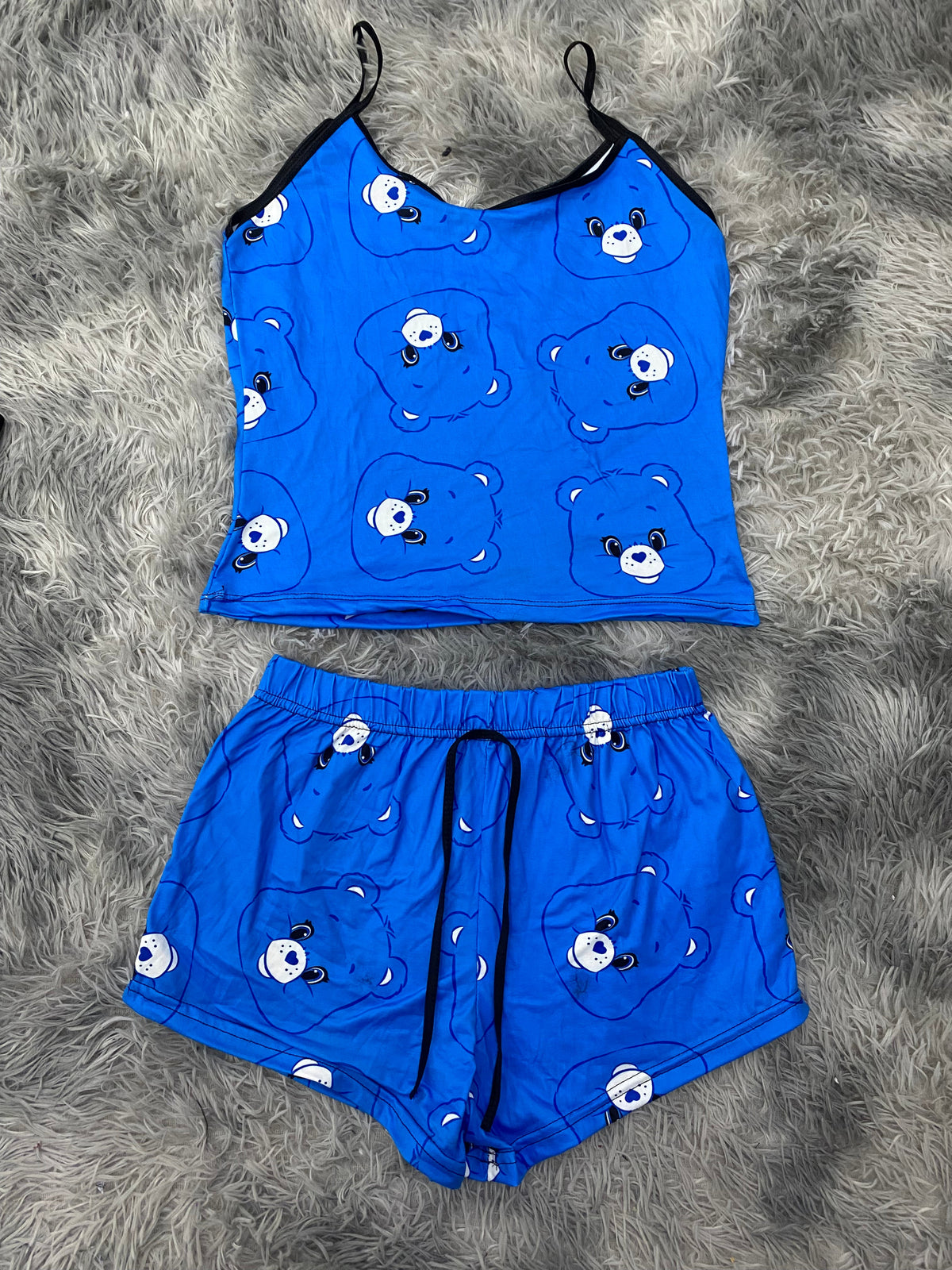 Osito cariñosito caras azul Blusa Con Short