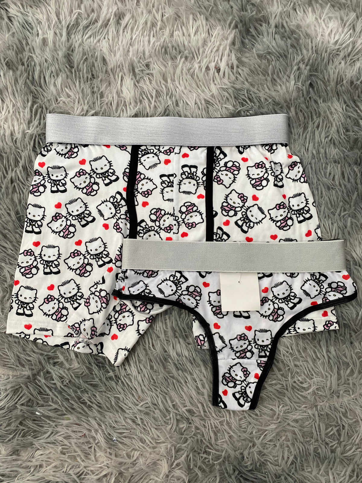 Hello kitty y su novio fondo blanco Duo Unitalla Con Tanga