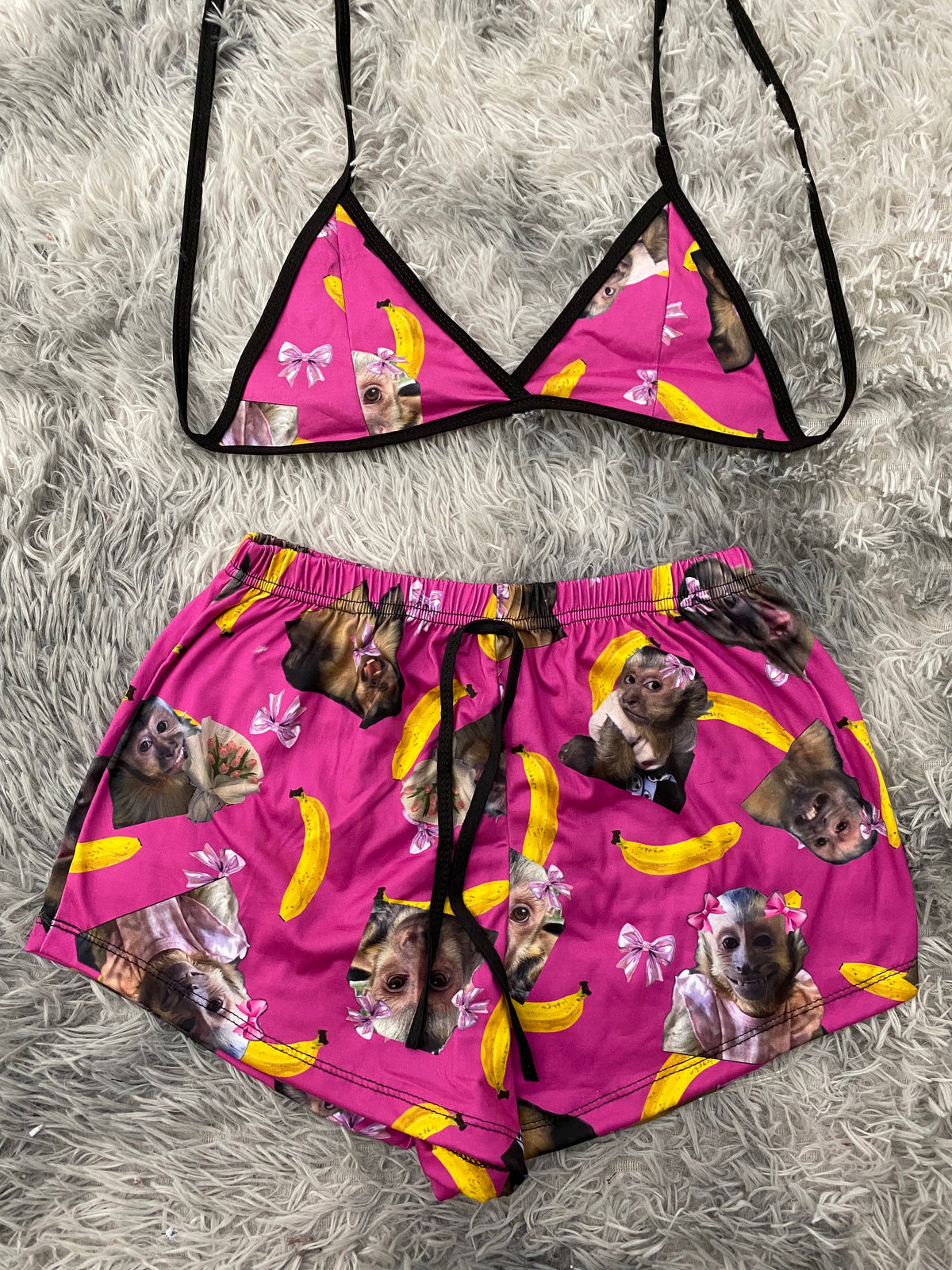 Changuitos fondo rosa Top Con Short Unitalla De Brush