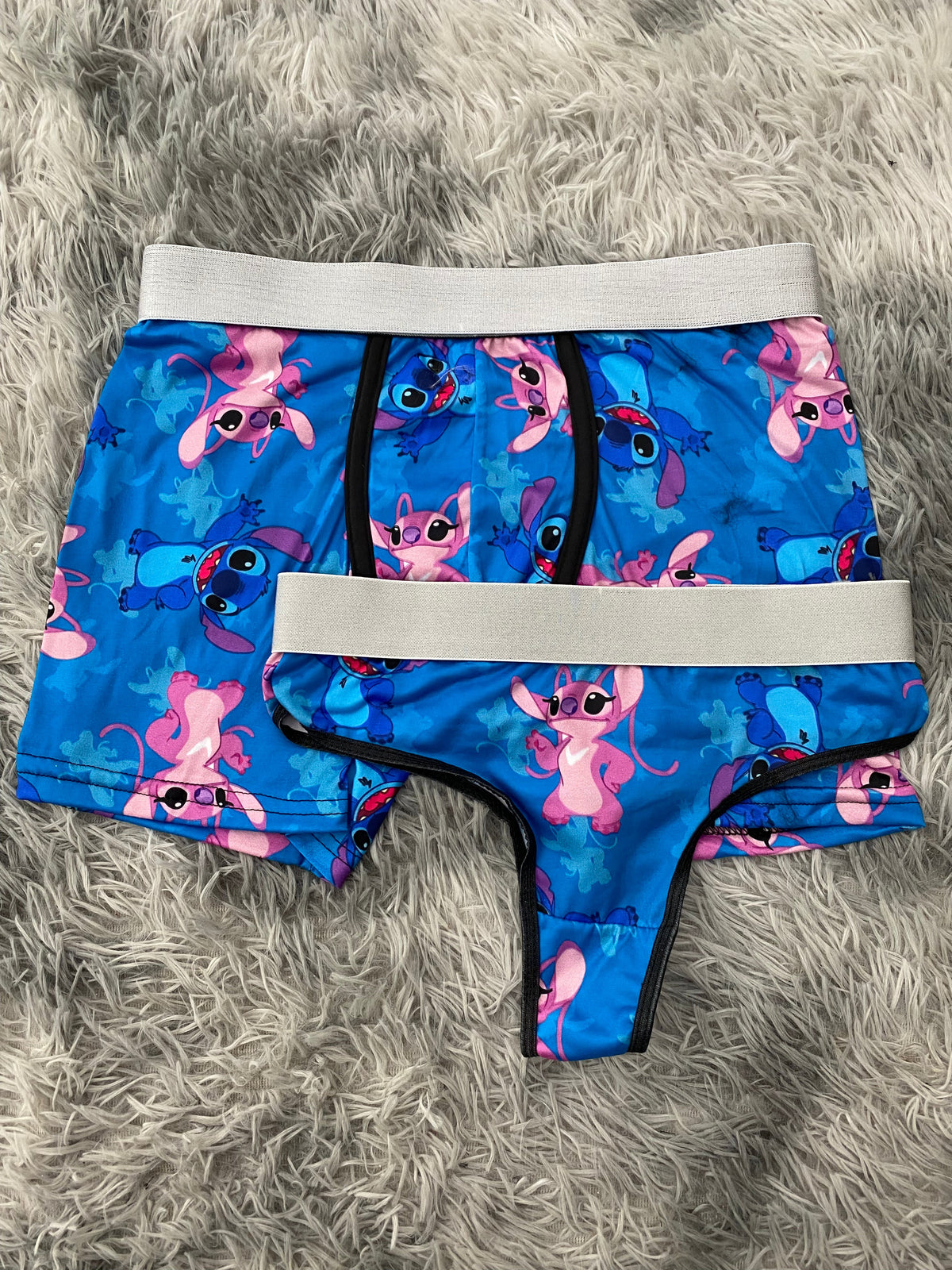 Stitch y su novia fondo azul Duo Con Tanga Xl