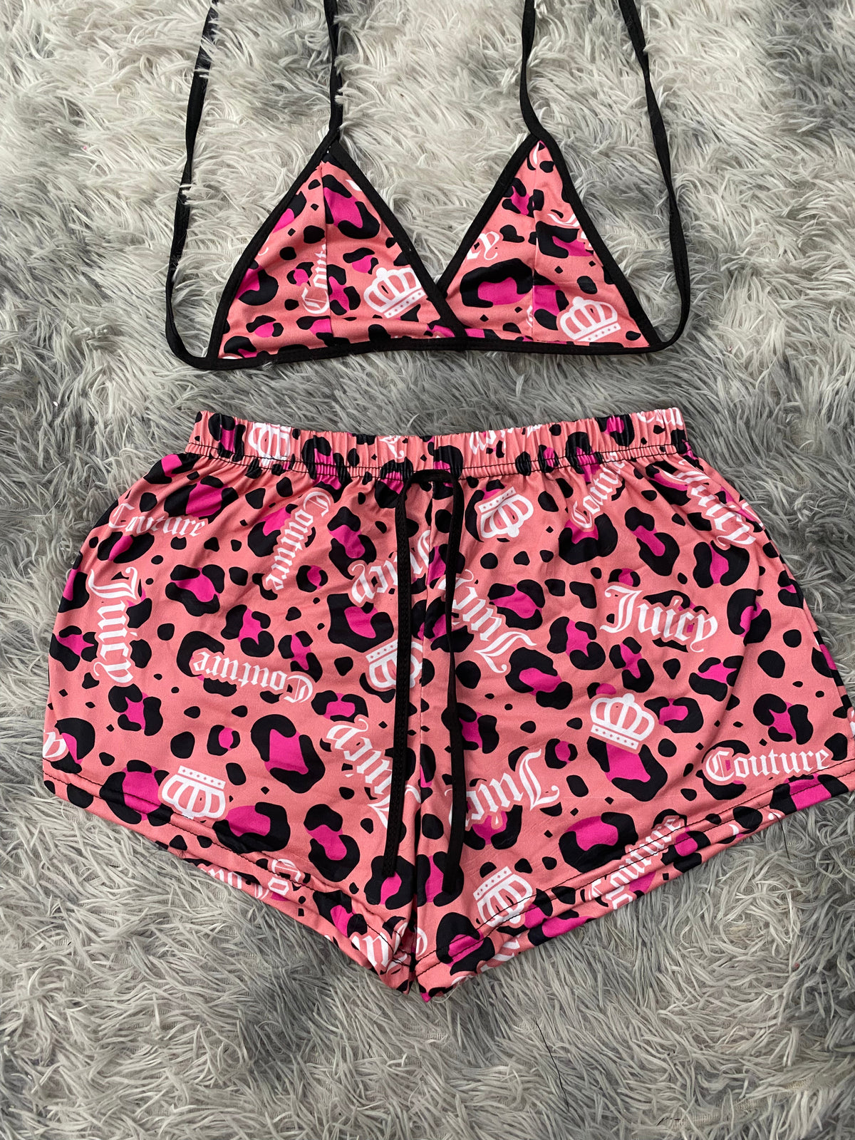 Juicy animal print Rosa Top Con Short Unitalla De Brush
