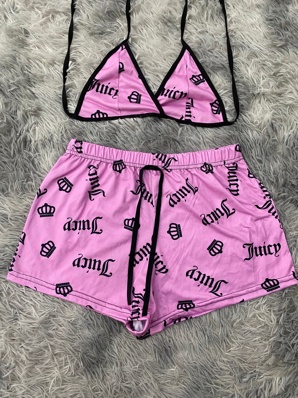 Juicy coronas fondo rosa Top Con Short Unitalla De Brush