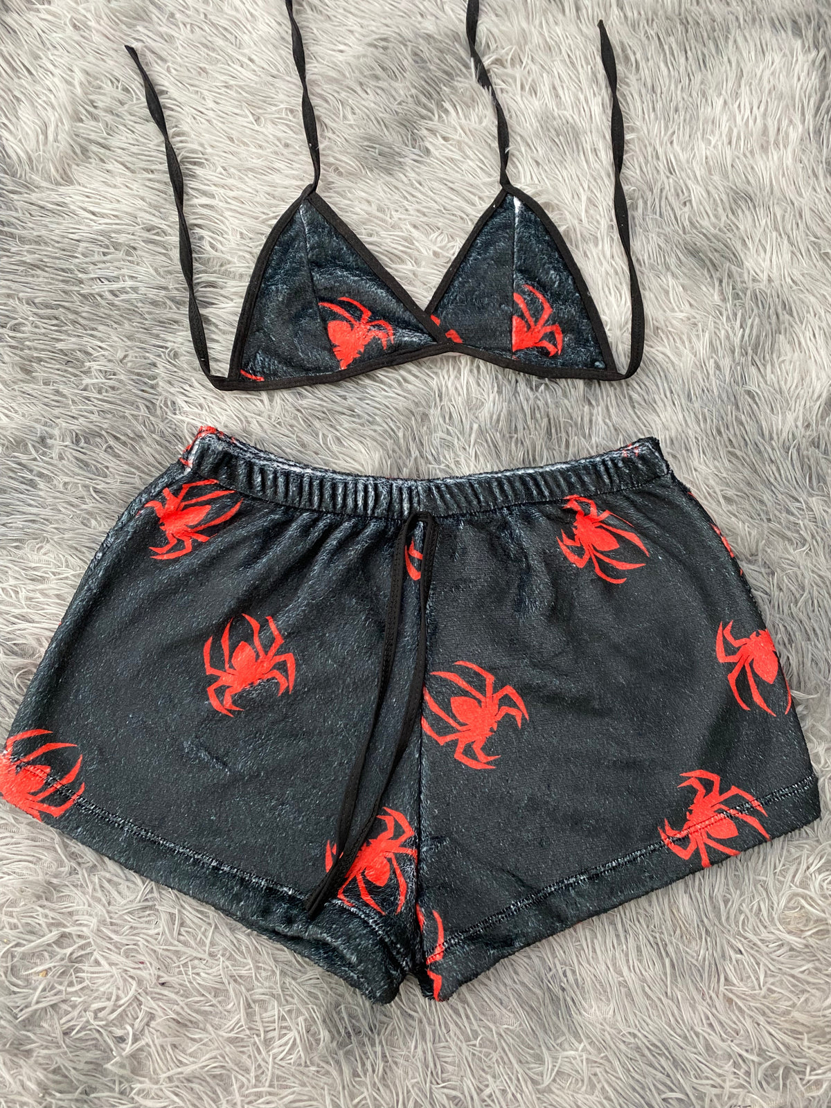 Arañas rojas chiquitas Top Con Short Unitalla De Brush