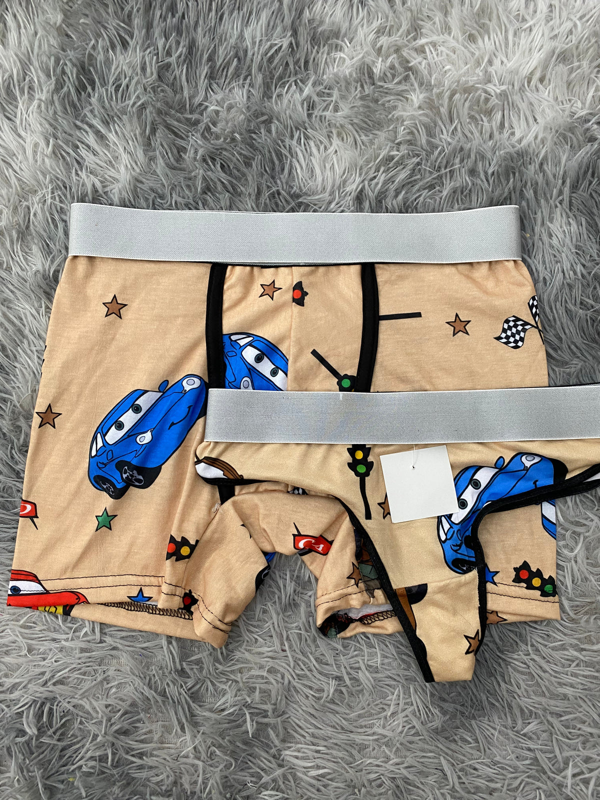 Cars personajes fondo beige Duo Unitalla Con Tanga
