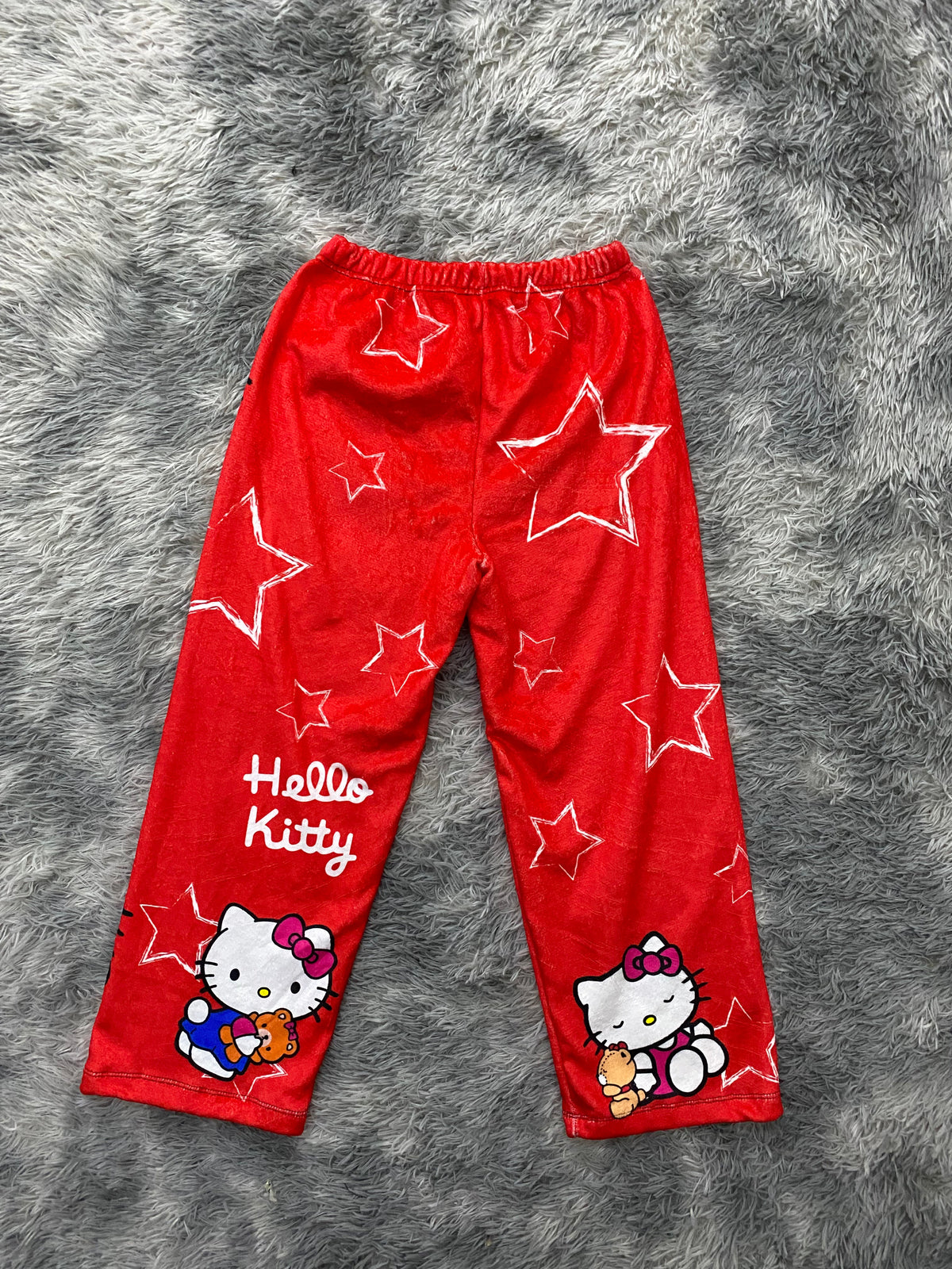 pijama de mujer pantalón afelpada de hello kitty osito y estrellas