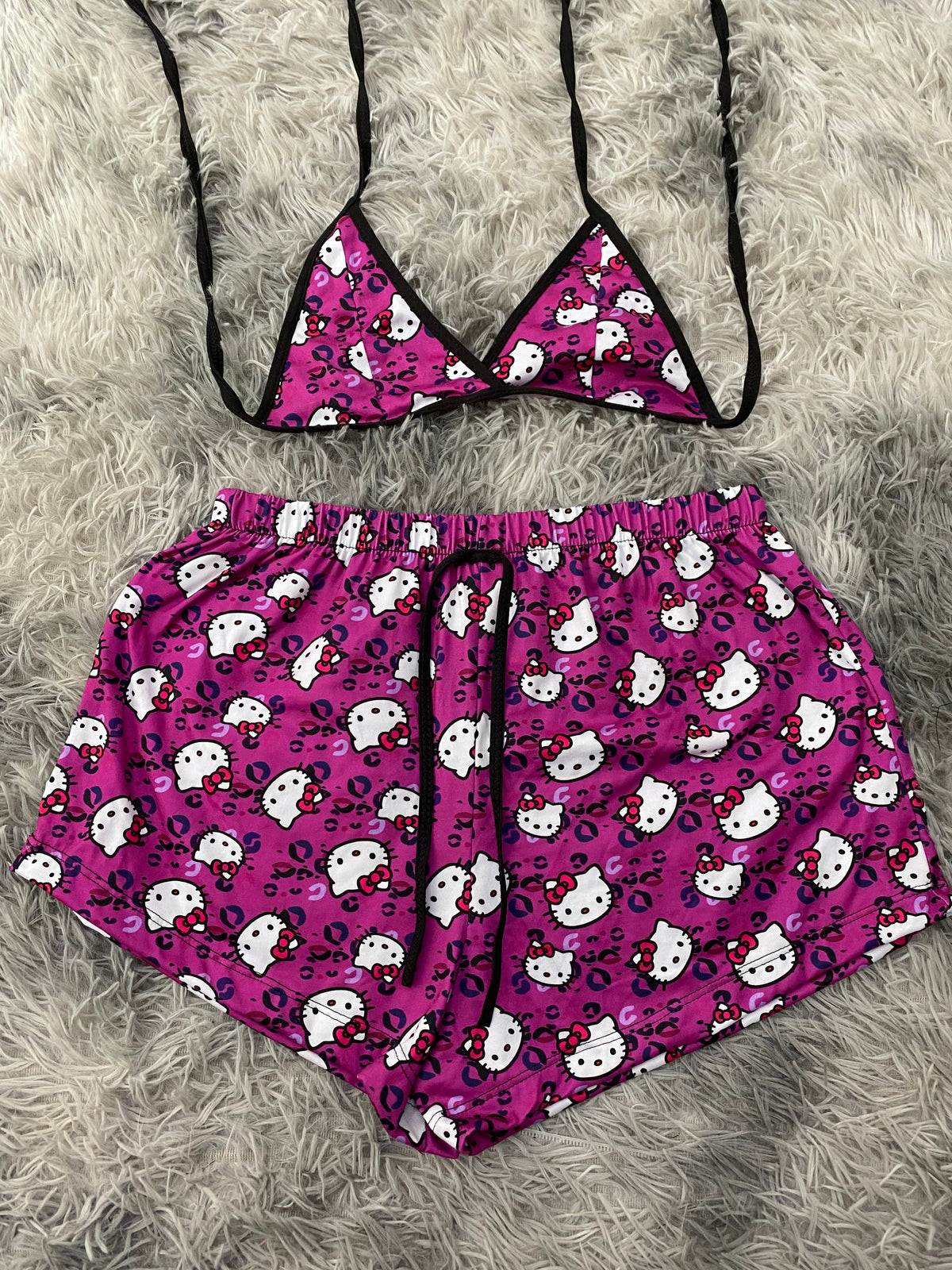 Hello kitty animal print morado Top Con Short Unitalla De Brush