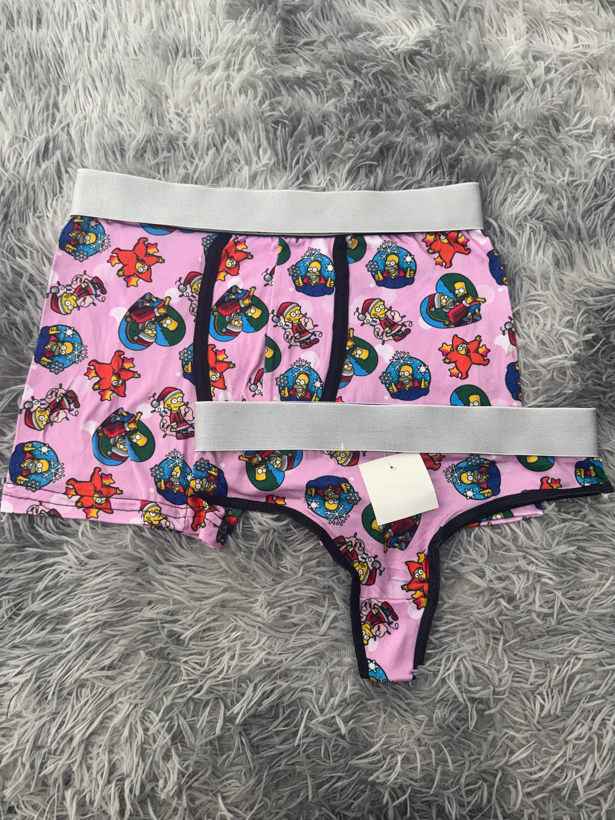 Simpson navidad fondo rosa Duo Unitalla Con Tanga