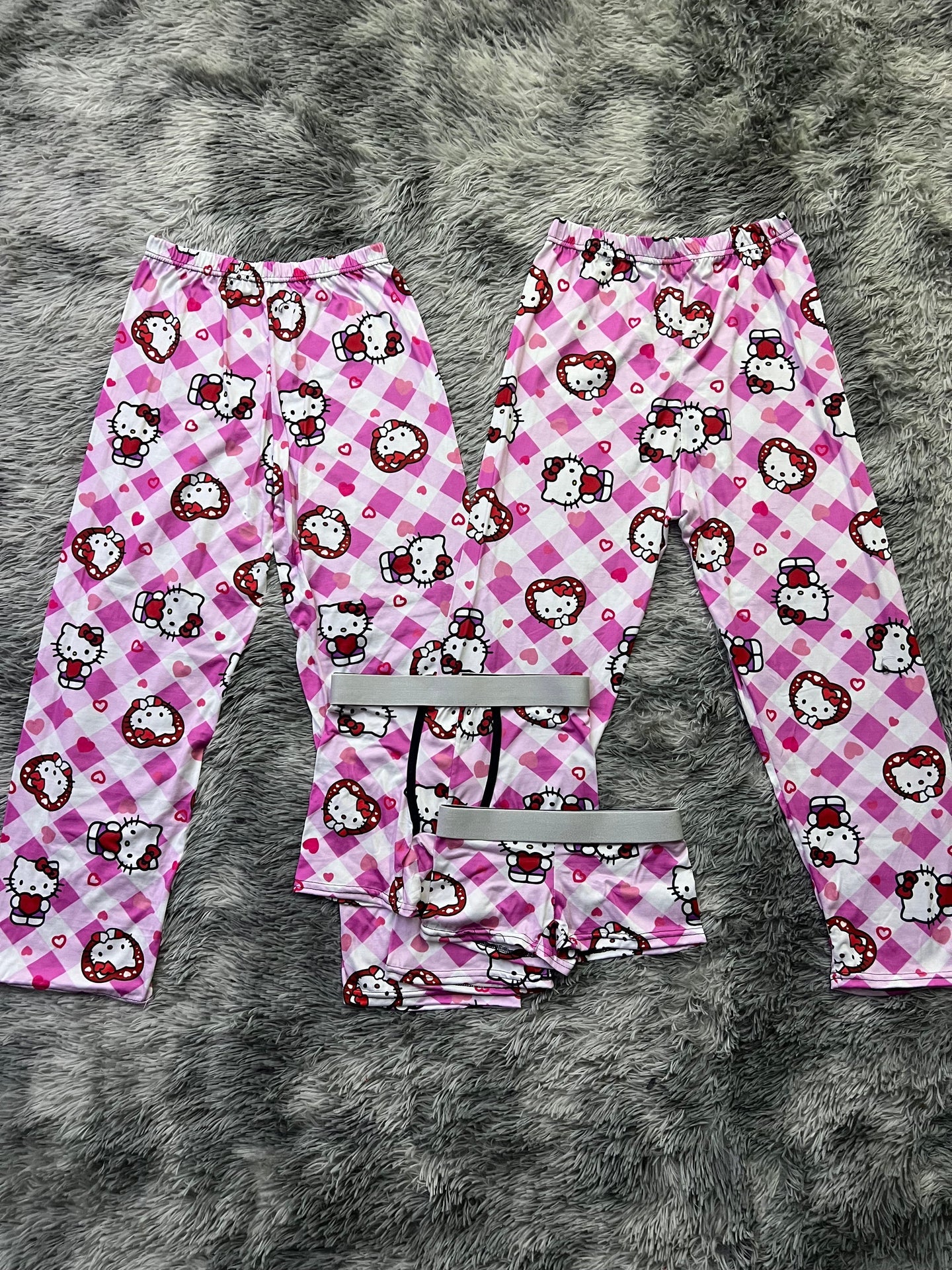 hello kitty corazones y cuadrados pijama 5 piezas