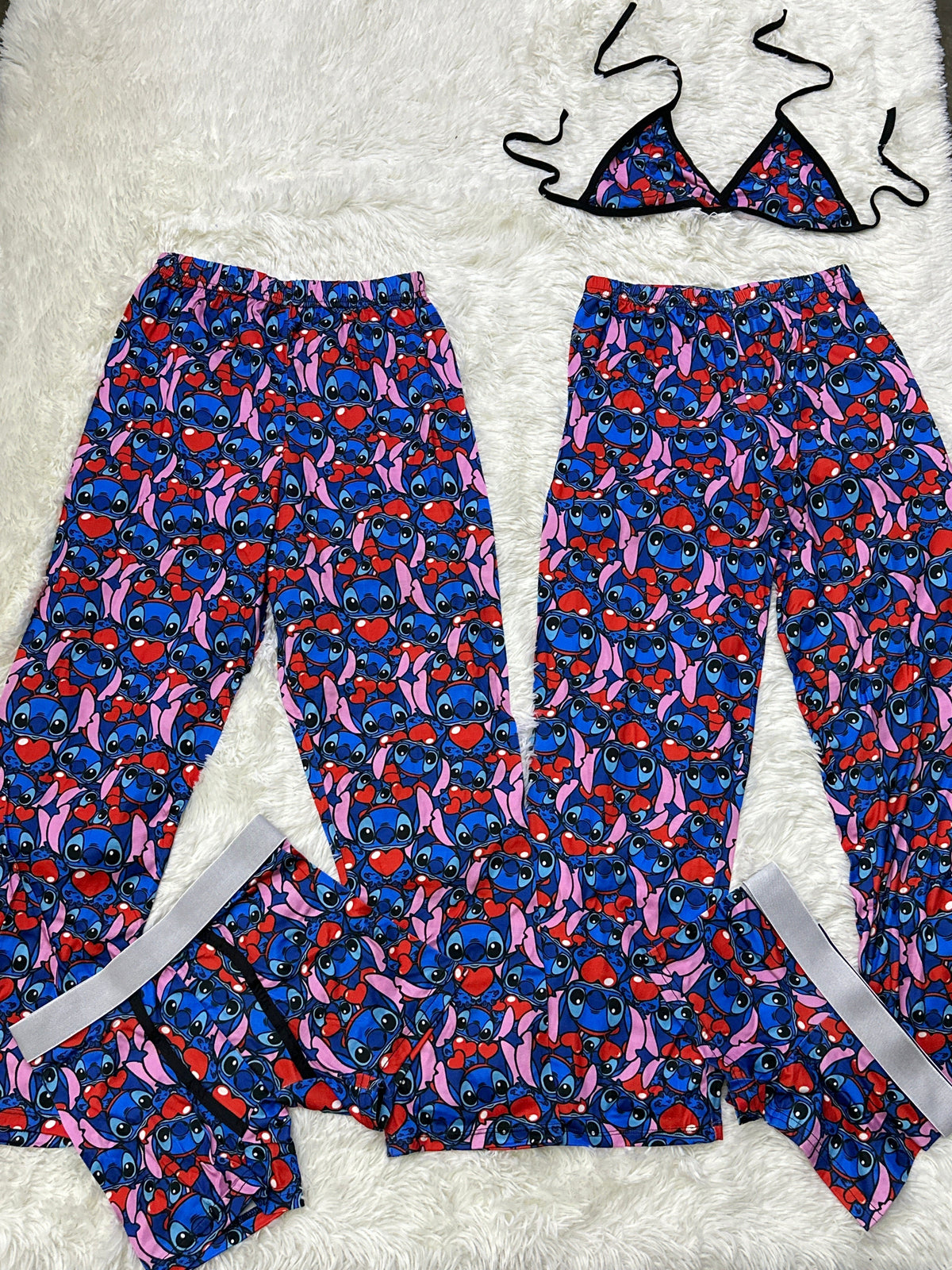 Stitch Corazones Pijama De 5 Piezas