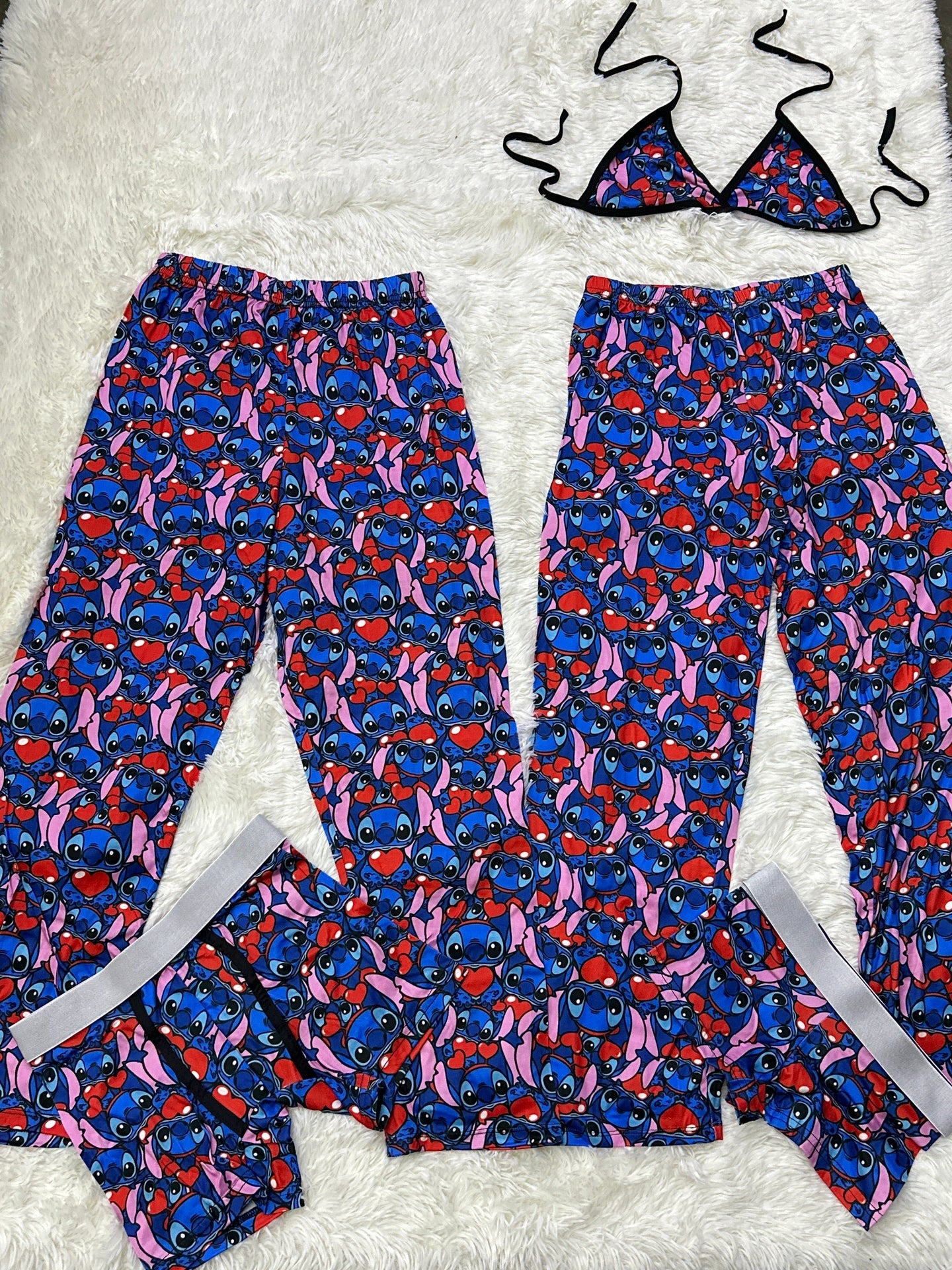 stitch corazones pijama 5 piezas