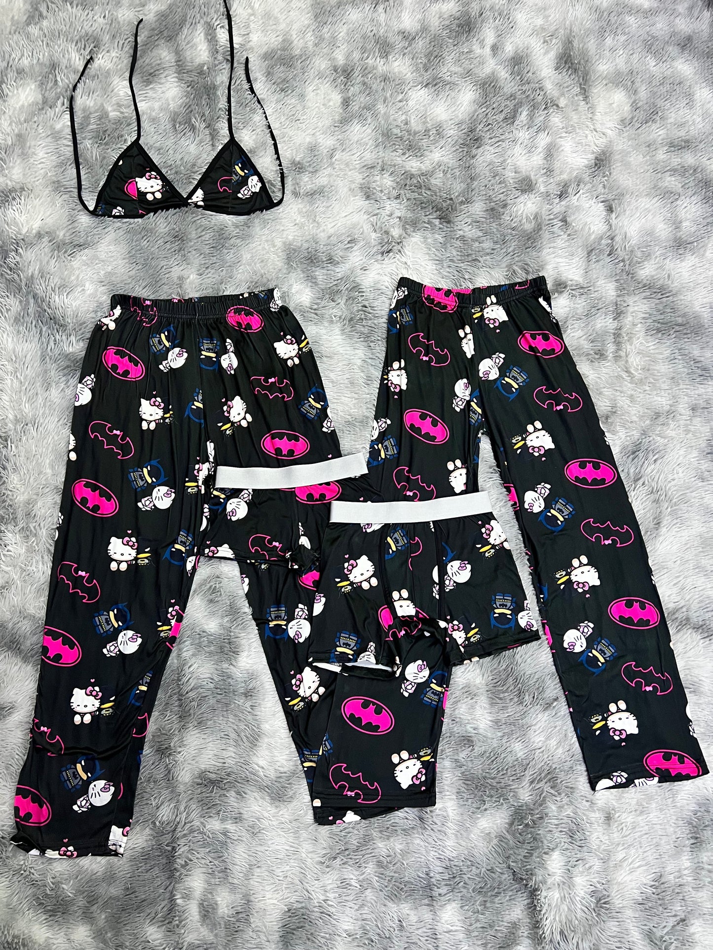 Hello Kitty batman negro dúo de Pijama 5 pcs