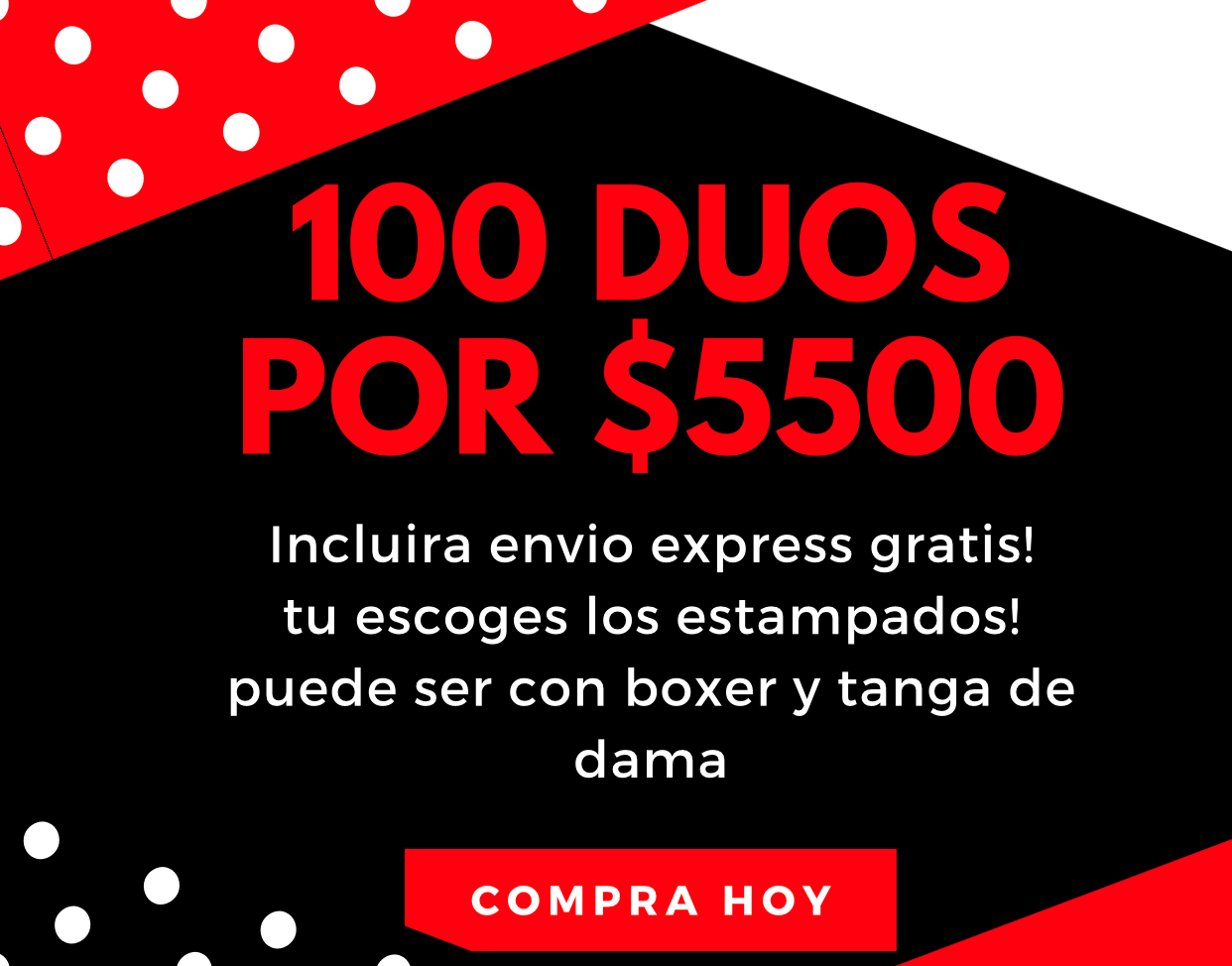 100 duos! Envio express gratis!