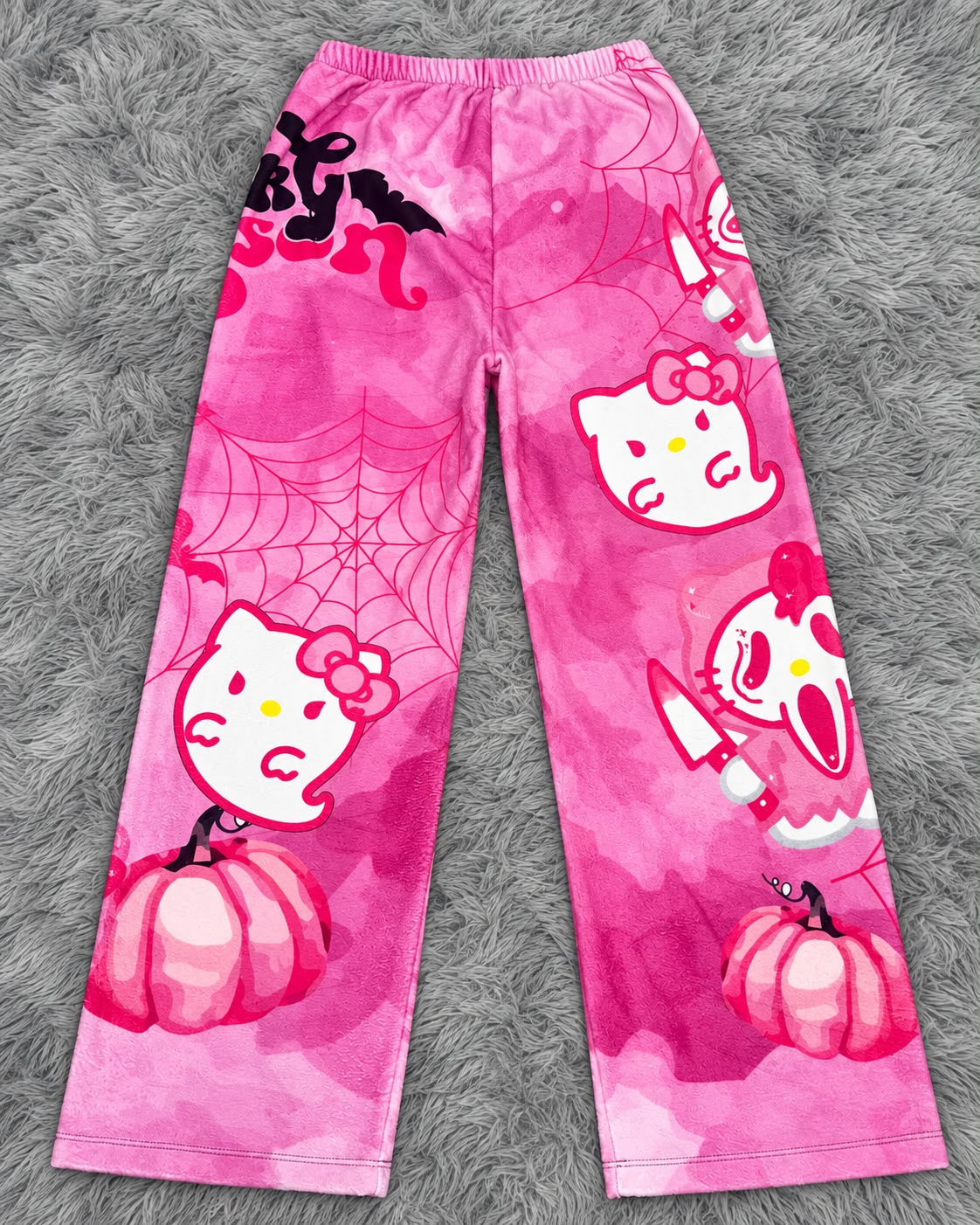 pijama de mujer pantalón afelpada de hello kitty calabaza