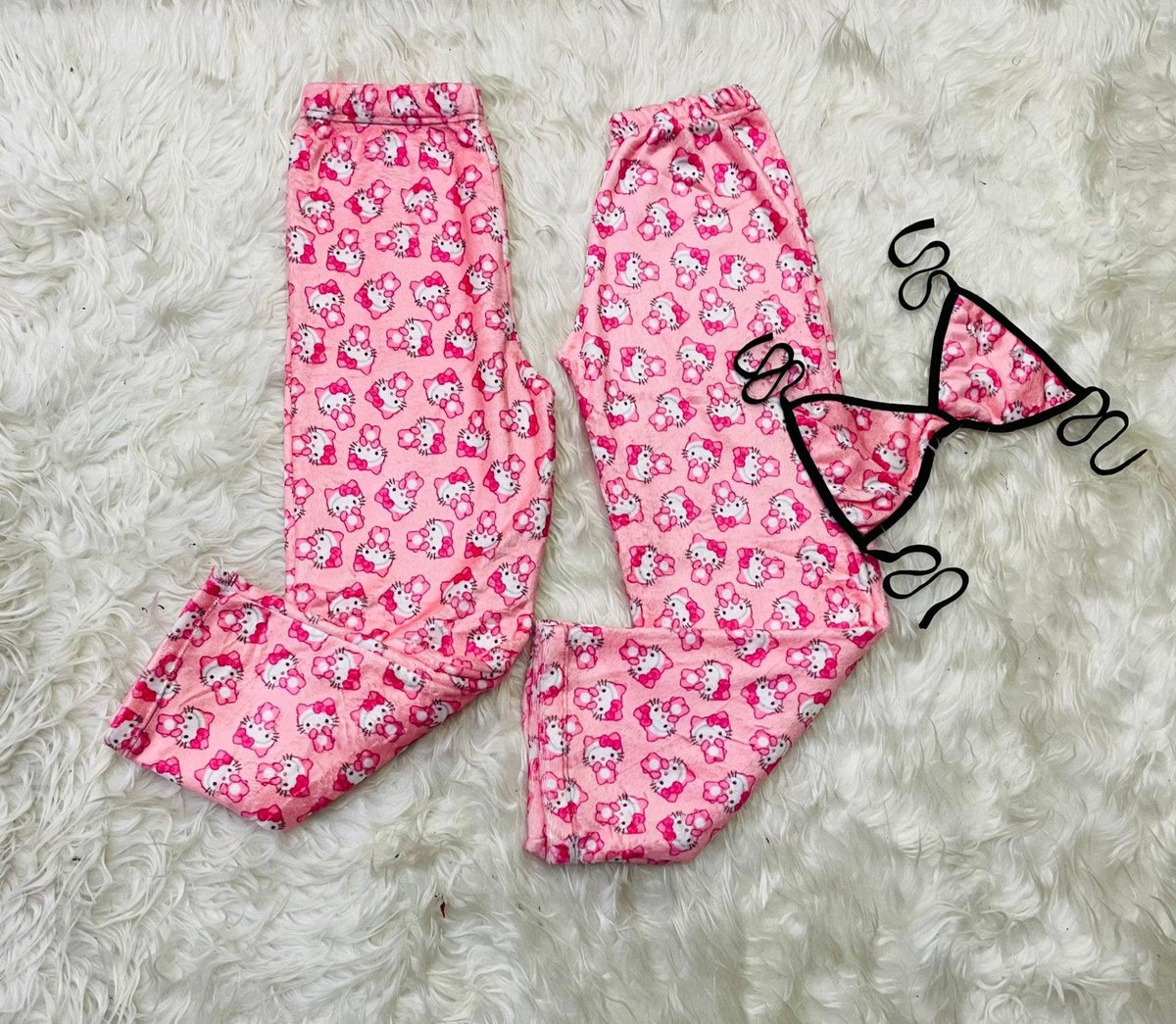 Hello Kitty Rosa Duo De Pijama Afelpada.